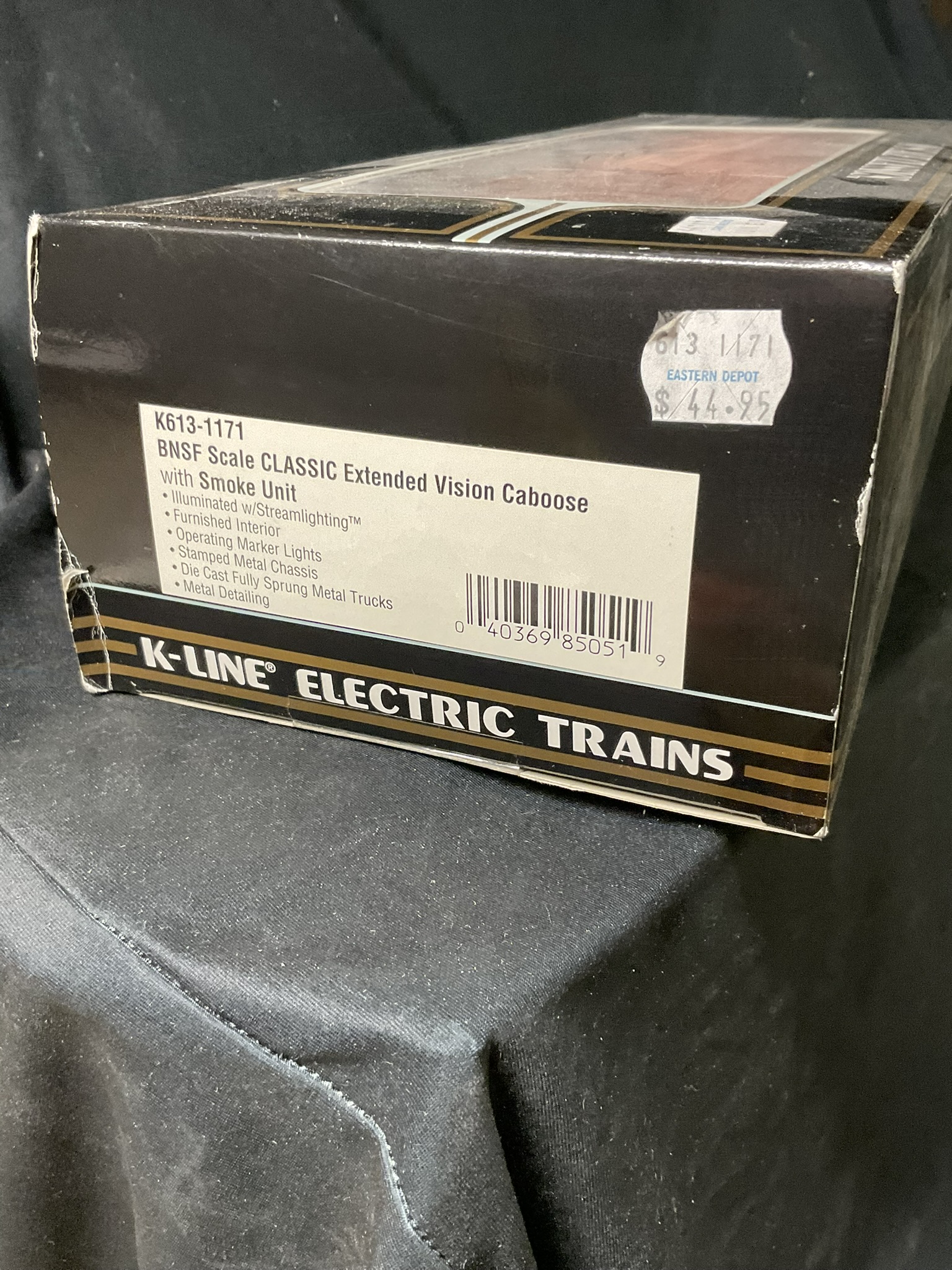 K-Line O Scale Classics BNSF Extended Vision Caboose with Smoke Unit K613-1171 in Original Box
