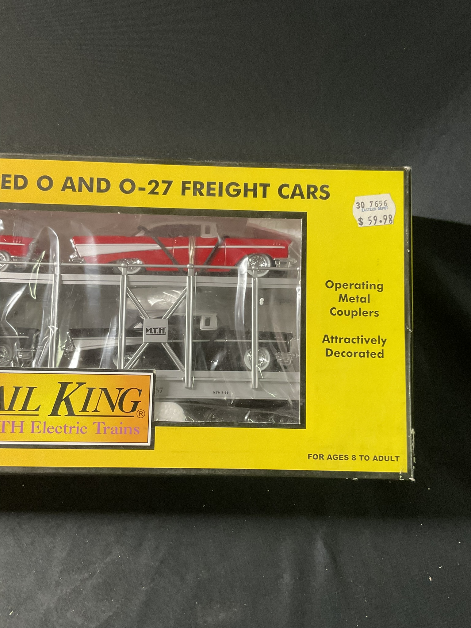 RailKing by MTH Electric Trains O-Gauge Auto Transport with Ertl 1957 Chevrolets
