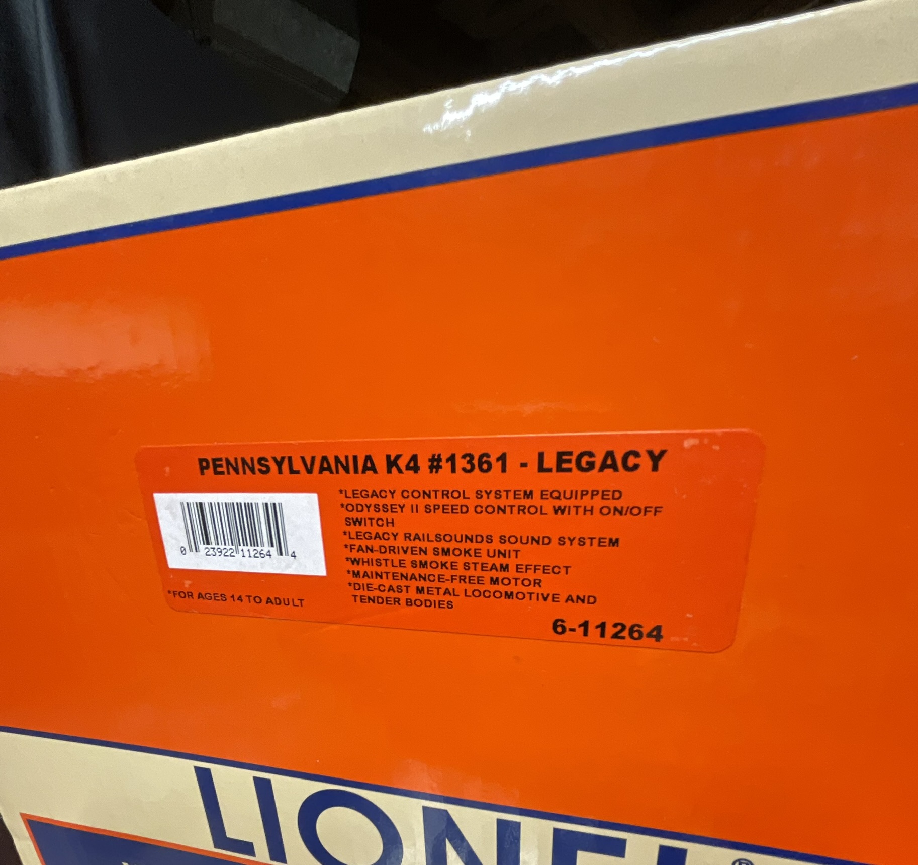 Lionel Legacy Series O Gauge Pennsylvania Railroad K4 #1361 Steam Locomotive and Tender 6-11264