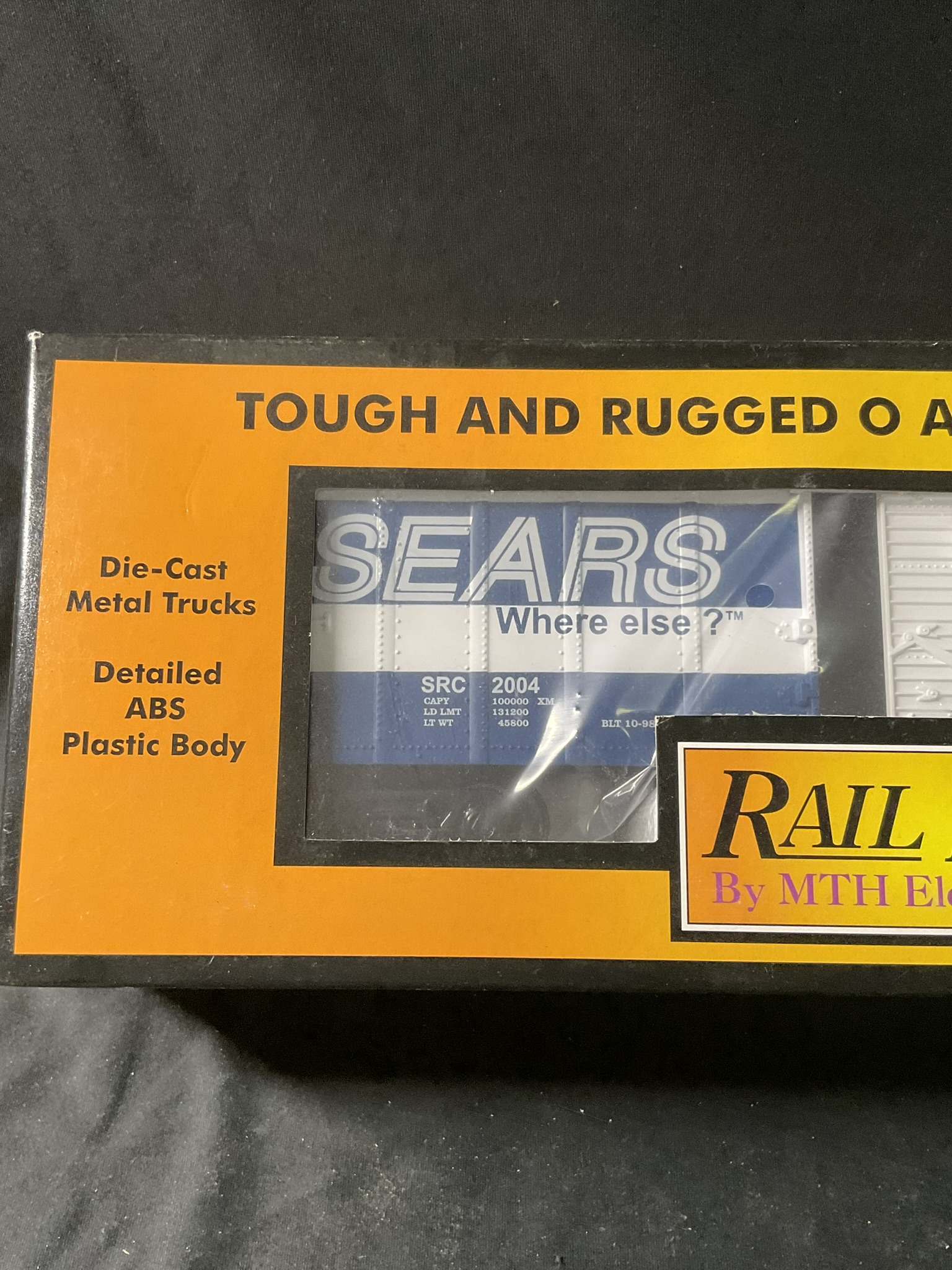 A Pair of RailKing by MTH Electric Trains Sears and Kenmore O Gauge Boxcars