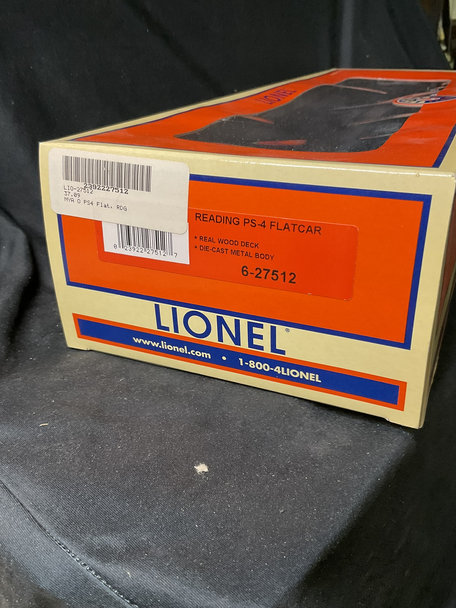 Lionel 6-27512 O Gauge Reading PS-4 Flatcar with Original Box