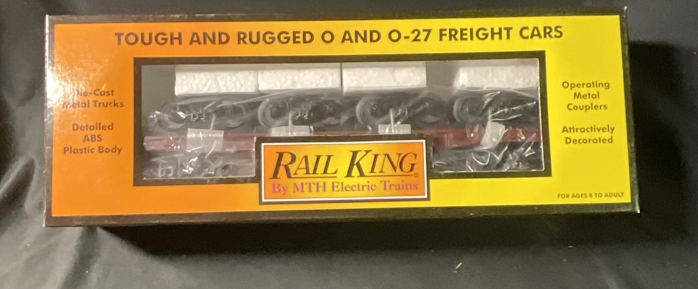 RailKing by MTH Electric Trains O Gauge Pennsylvania Flat Car with Four Bettendorf Trucks 30-76199