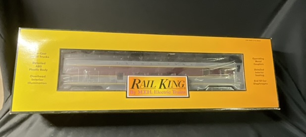 M.T.H. Electric Trains Rail King O-Gauge Lackawanna 60-Foot Streamlined Full-Length Vista Dome Car 30-67153