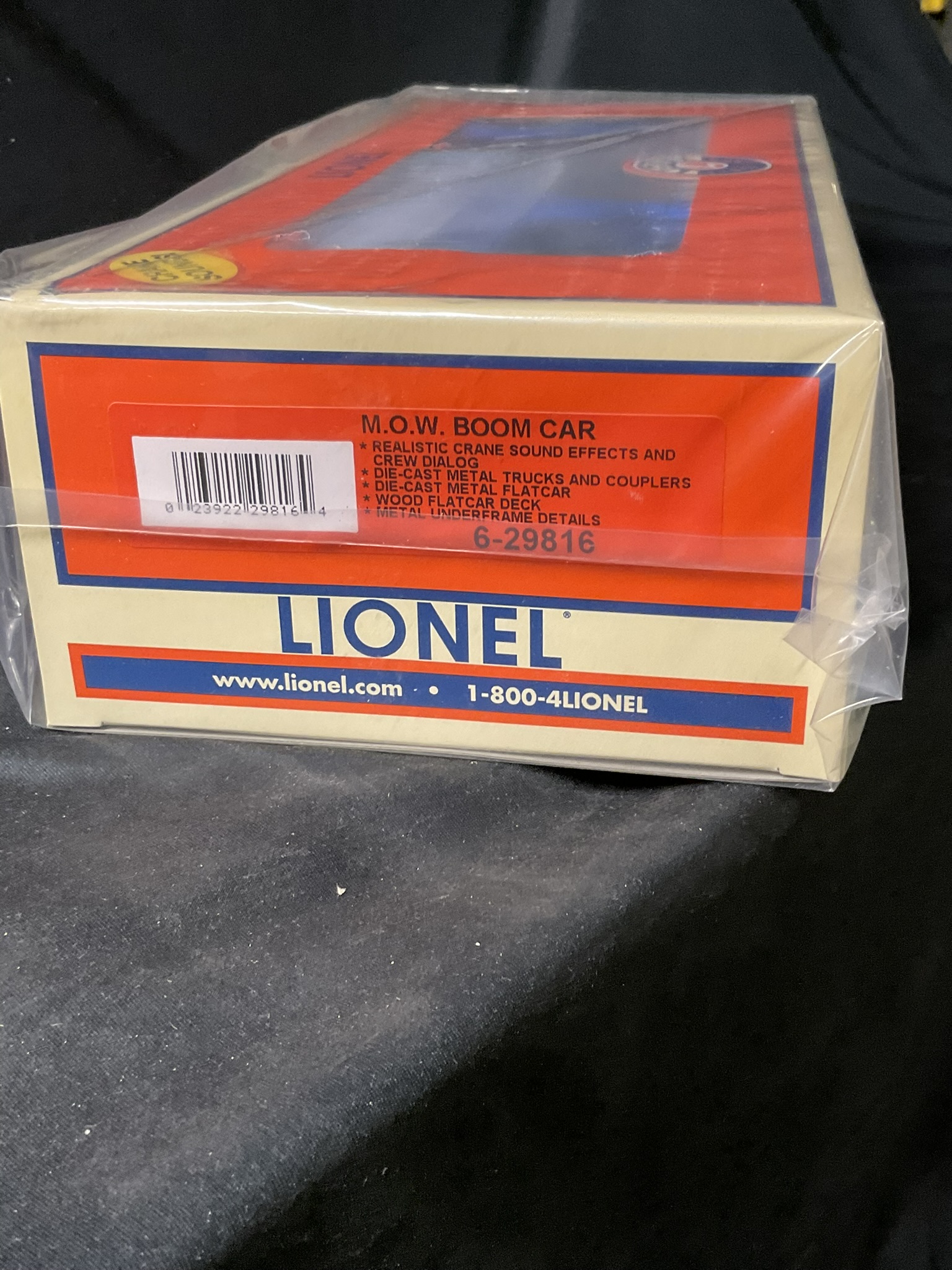 Lionel Model 6-29816 M.O.W. Boom Car with Crane Sounds
