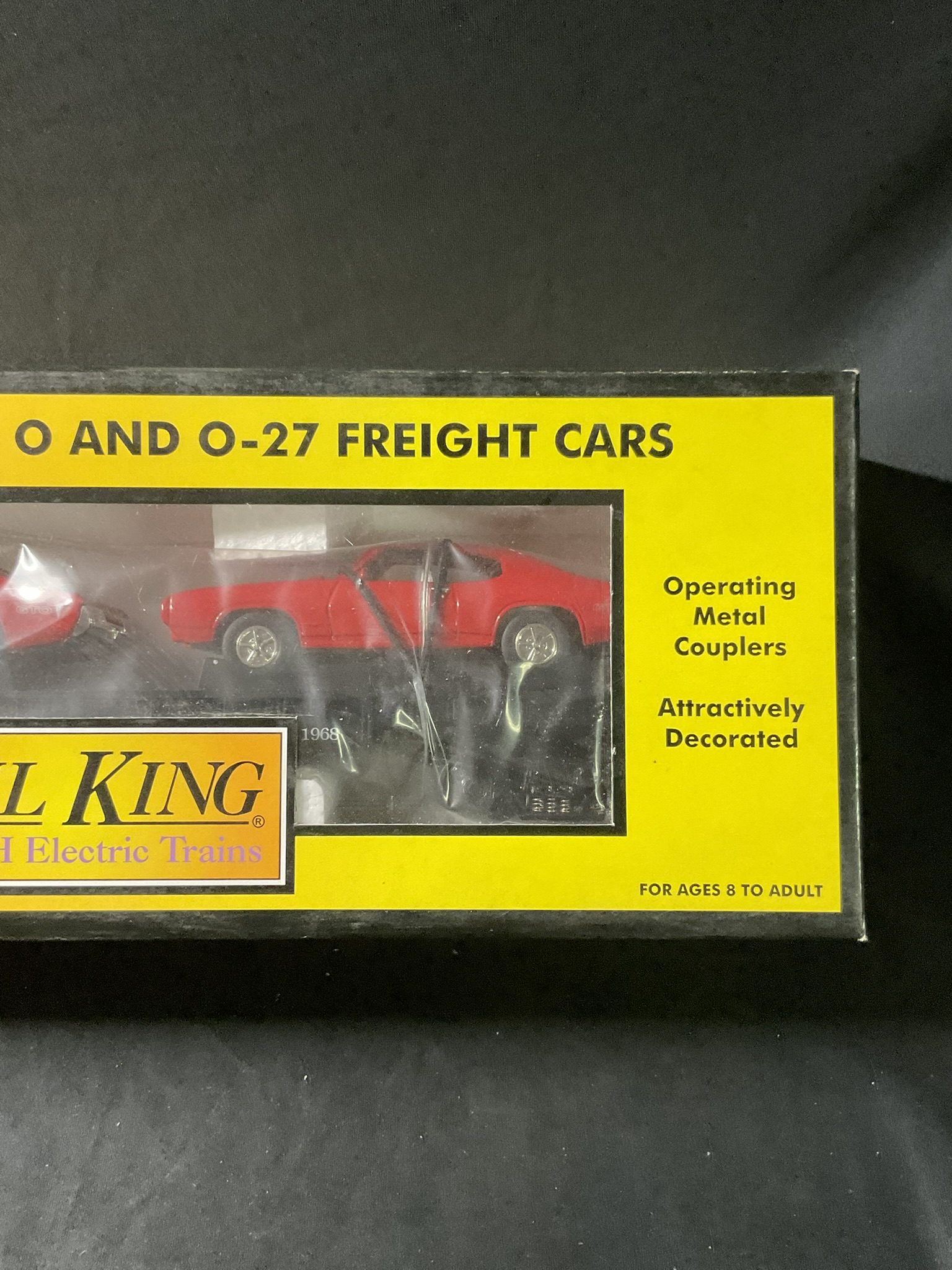 RailKing by MTH Electric Trains Item 30-7639 Auto Transportation Flatcar with Two Ertl 1968 Pontiac GTOs