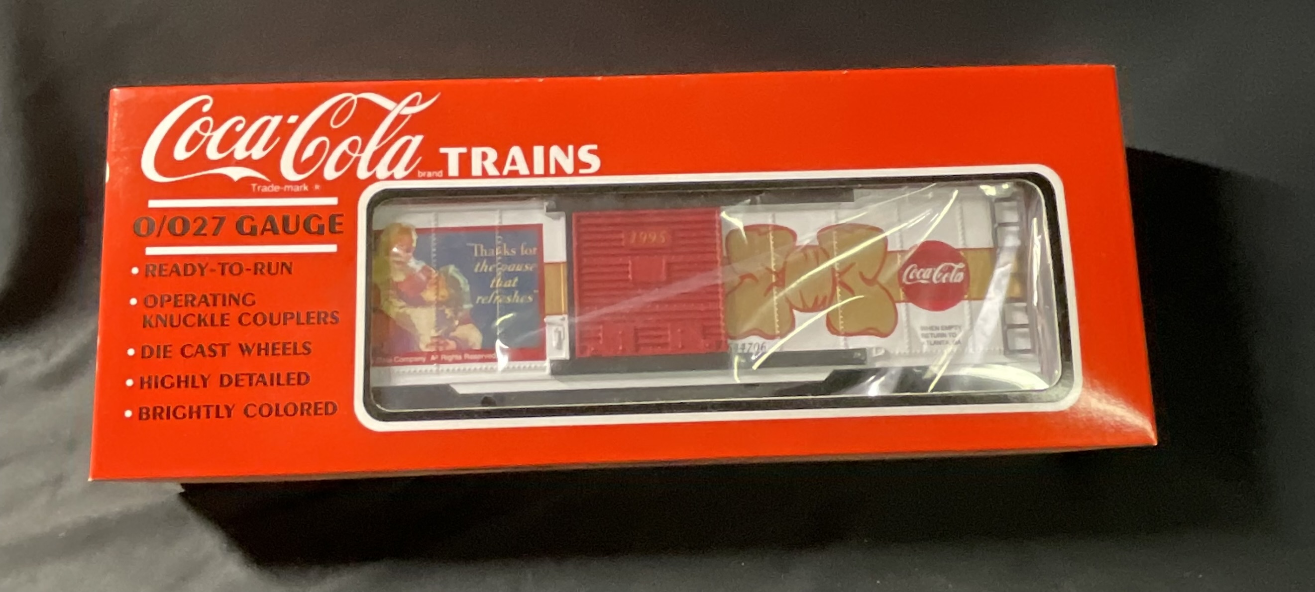 K-Line O/O27 Gauge Coca-Cola 1995 Christmas Boxcar K-644706 in Original Box