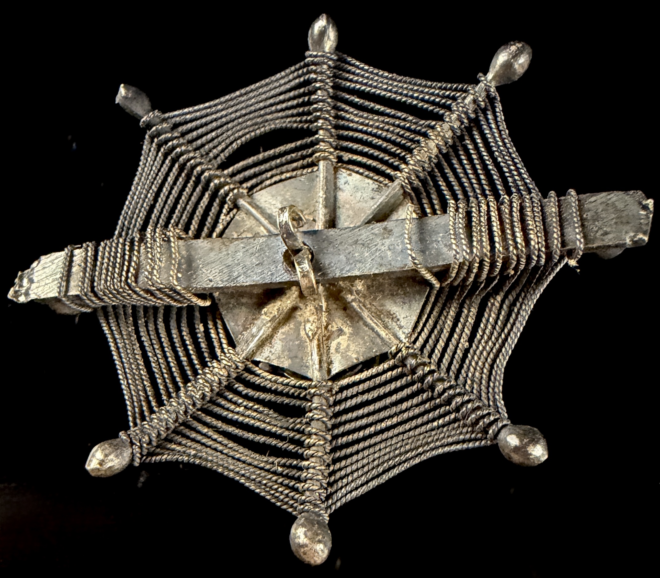 Vintage Silver-Toned Spider and Web Novelty Brooch