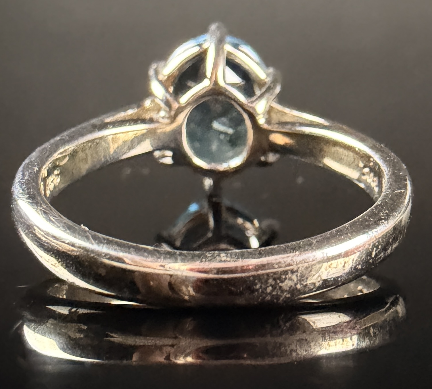 Sterling Silver and Oval Cut Light Blue Gemstone Solitaire Ring