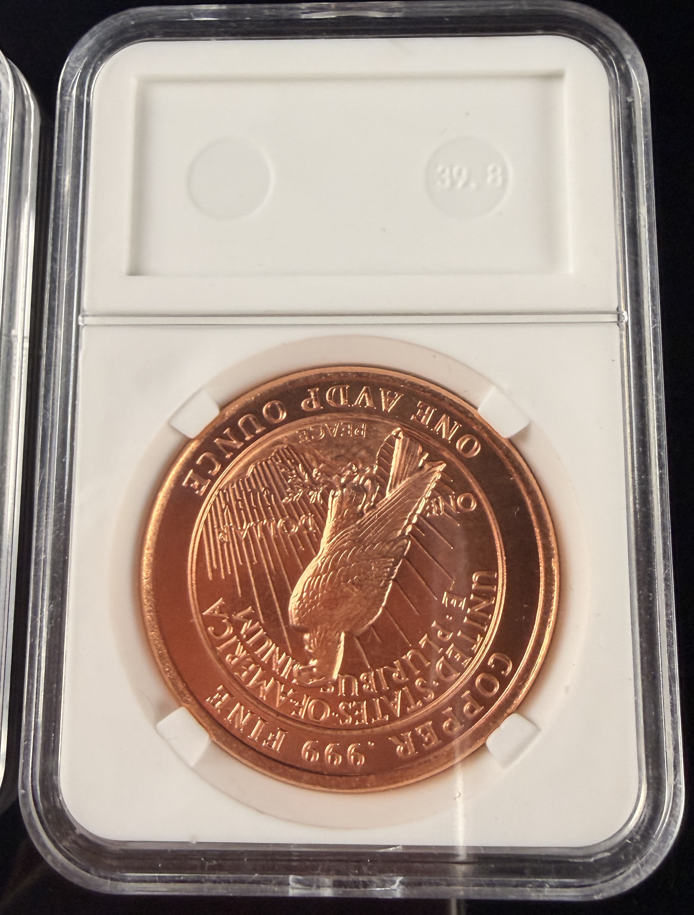 A Pair of US .999 Fine 1 Ounce Copper Bullion Rounds