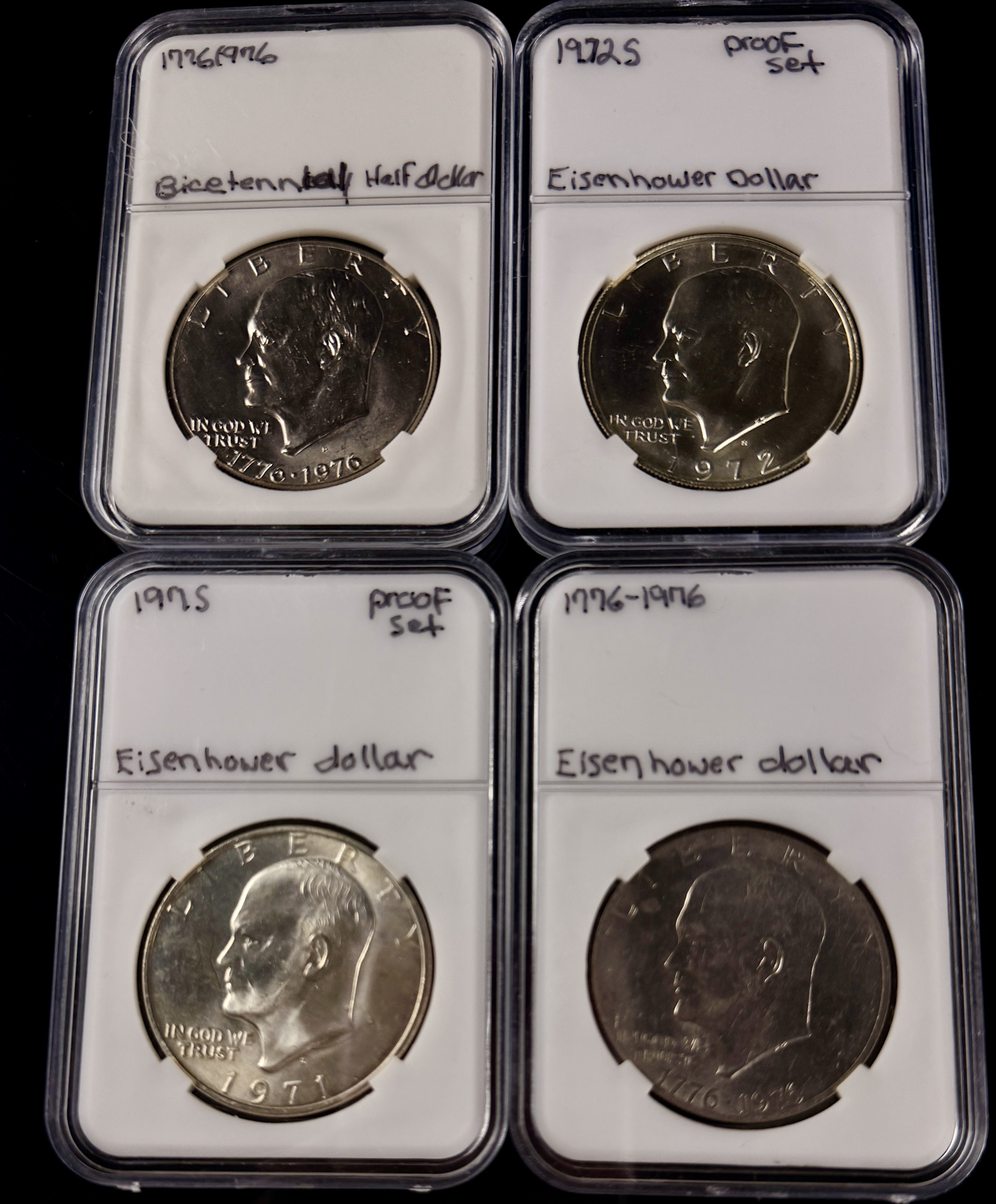 A Collection of US Eisenhower Dollars, 1971-1976