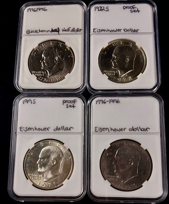 A Collection of US Eisenhower Dollars, 1971-1976. A collection of US Eisenhower Dollars 
