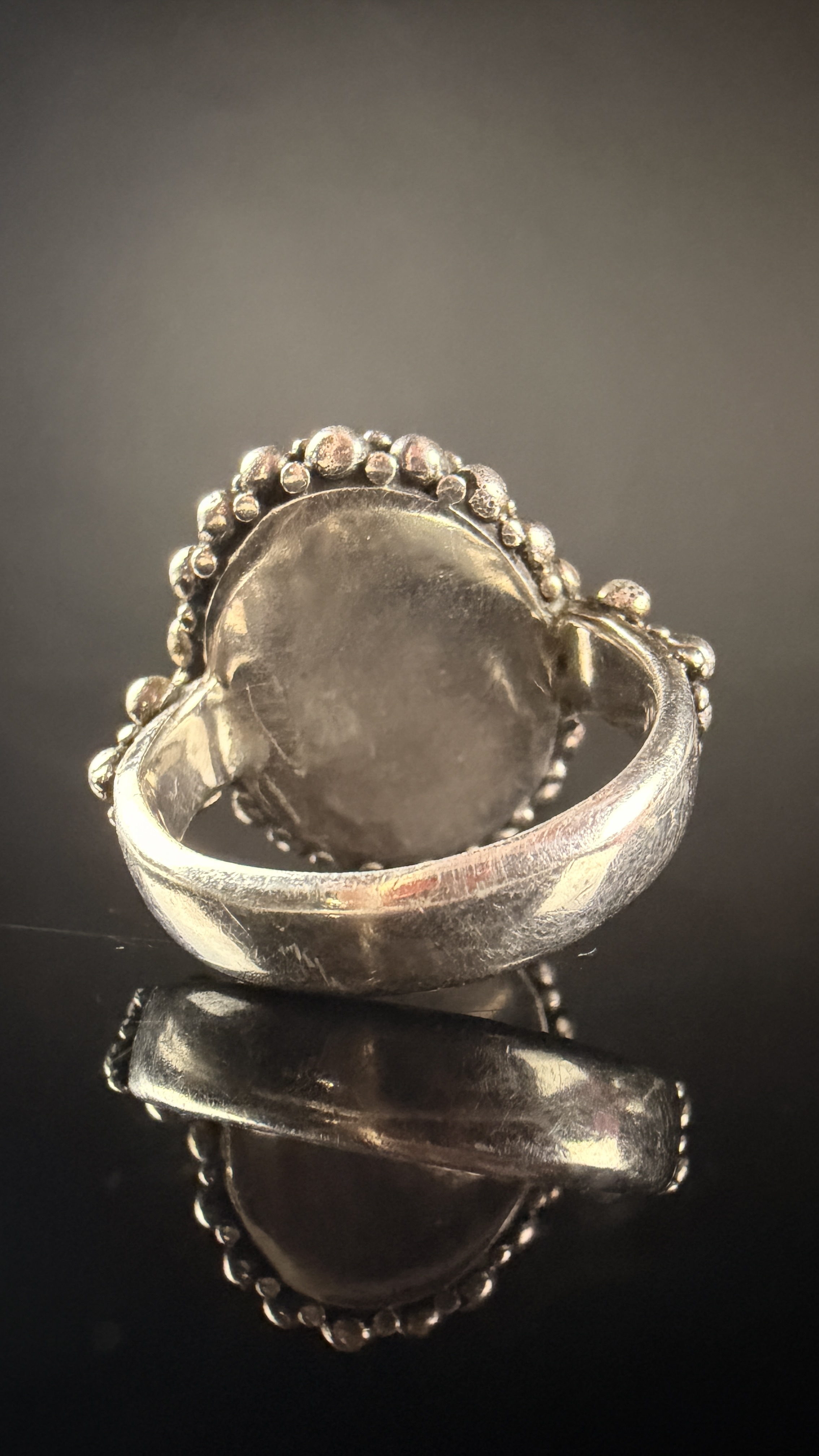 Sterling Silver Larimar Cabochon Statement Ring