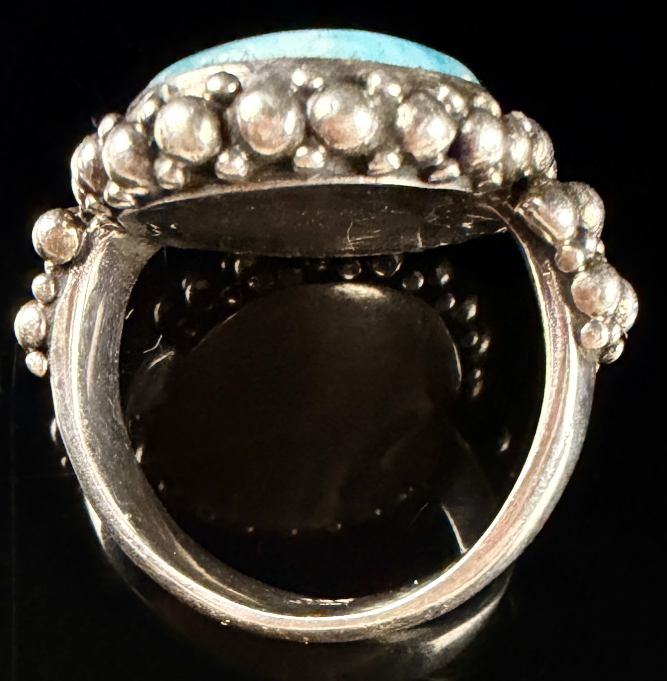 Sterling Silver Larimar Cabochon Statement Ring