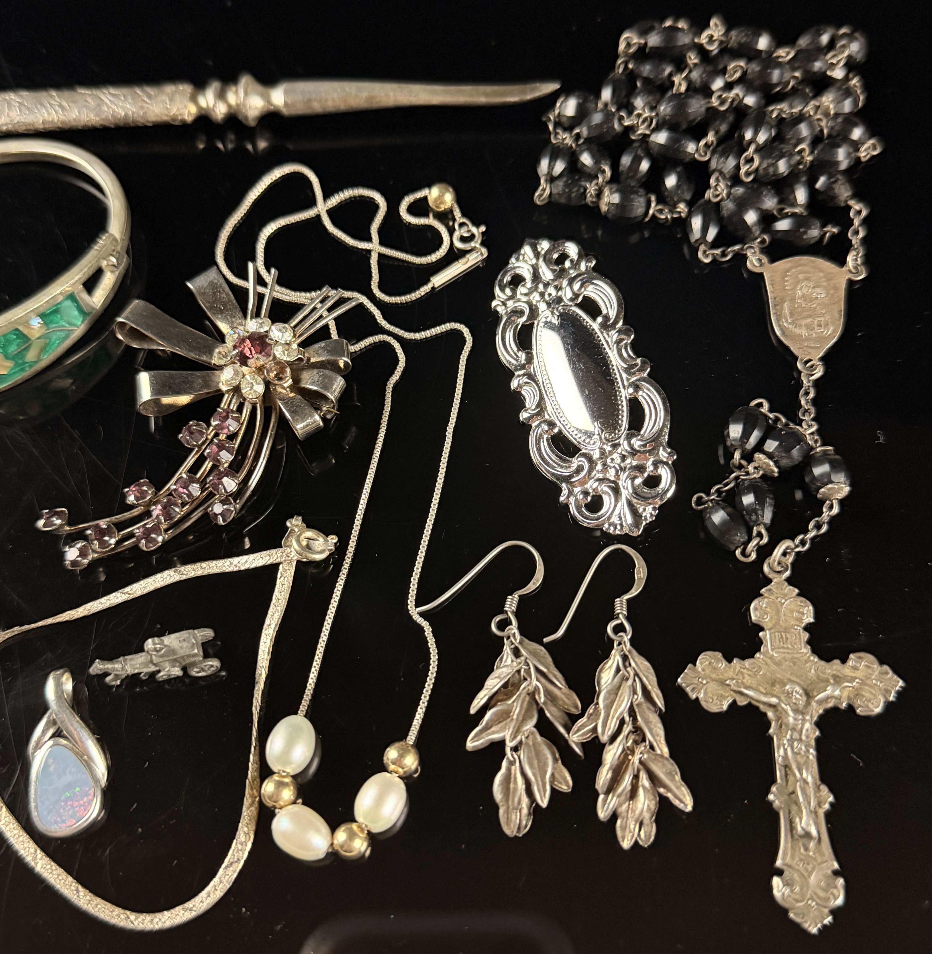 A Collection of Sterling Silver and Silver-Tone Jewelry and Decorative Items Including Beau and Catamore