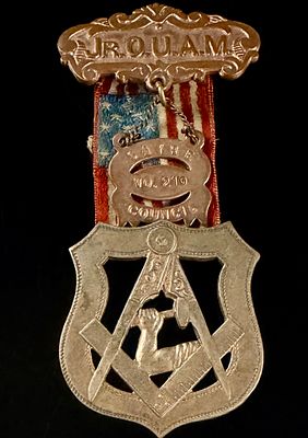 Junior Order of United American Mechanics Jr. O.U.A.M. Sayre Council No. 210 Fraternal Member Badge