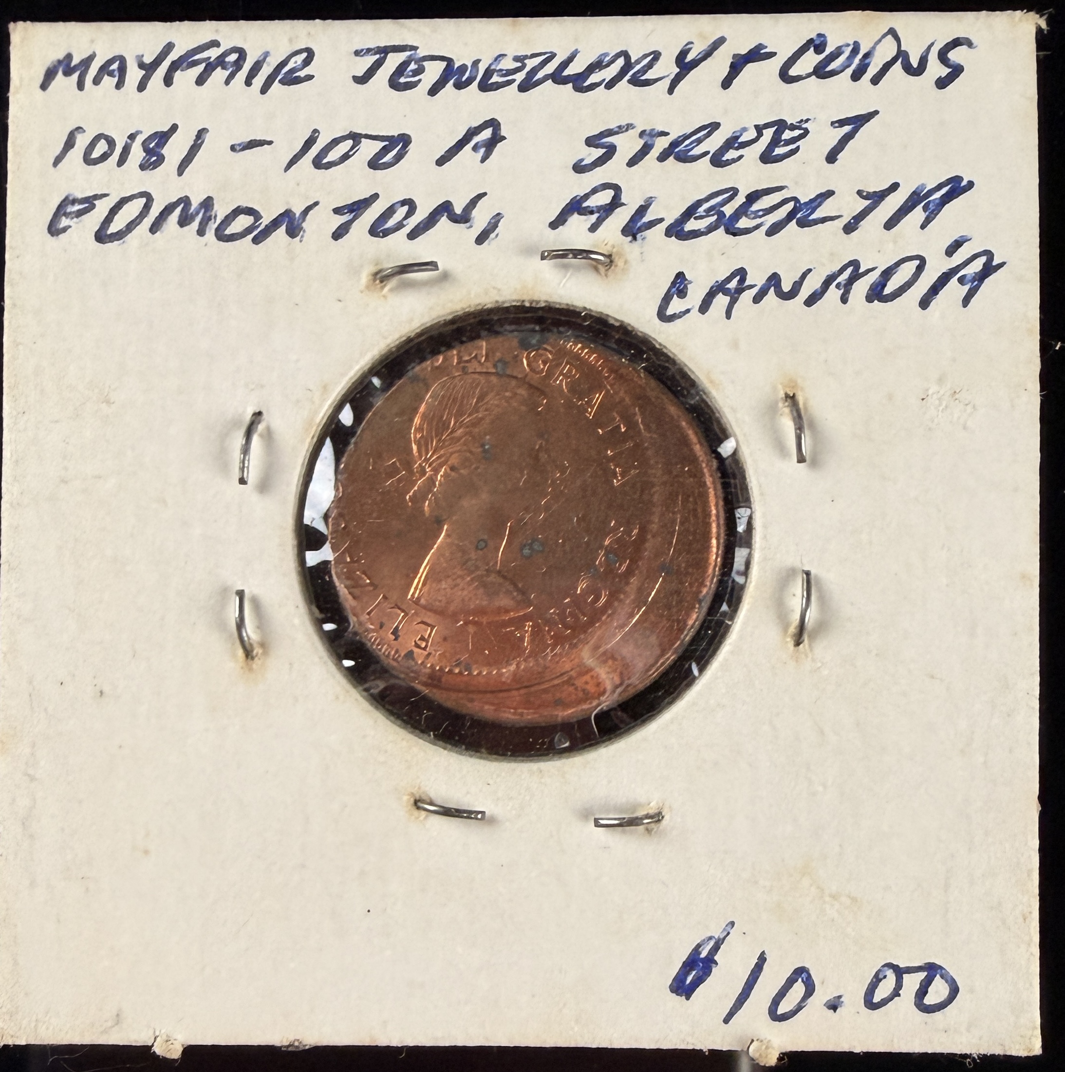 1962 Canada 1 Cent Off-Center Strike Error Coin
