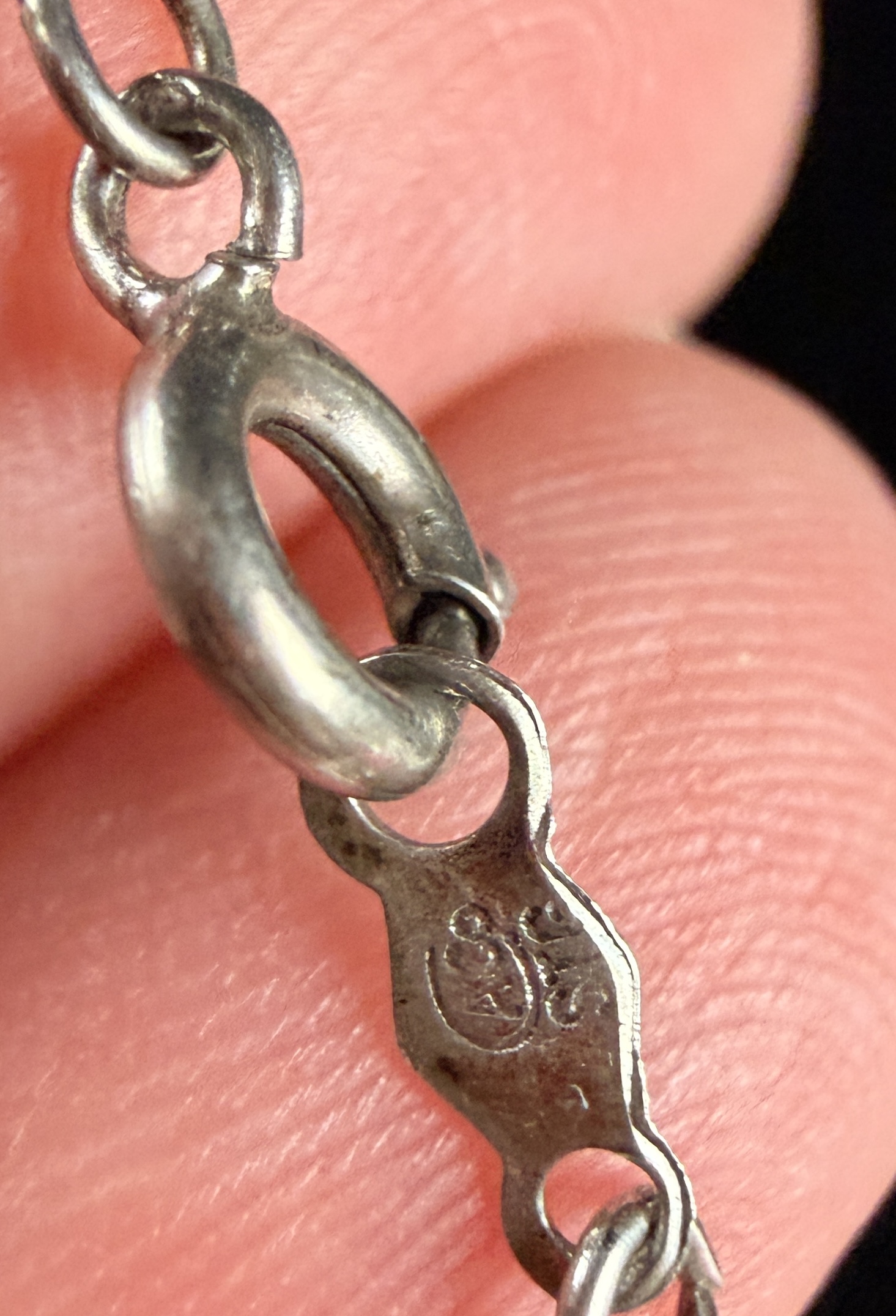 Navajo Sterling Silver Chip Inlay Waterbird Pendant Necklace
