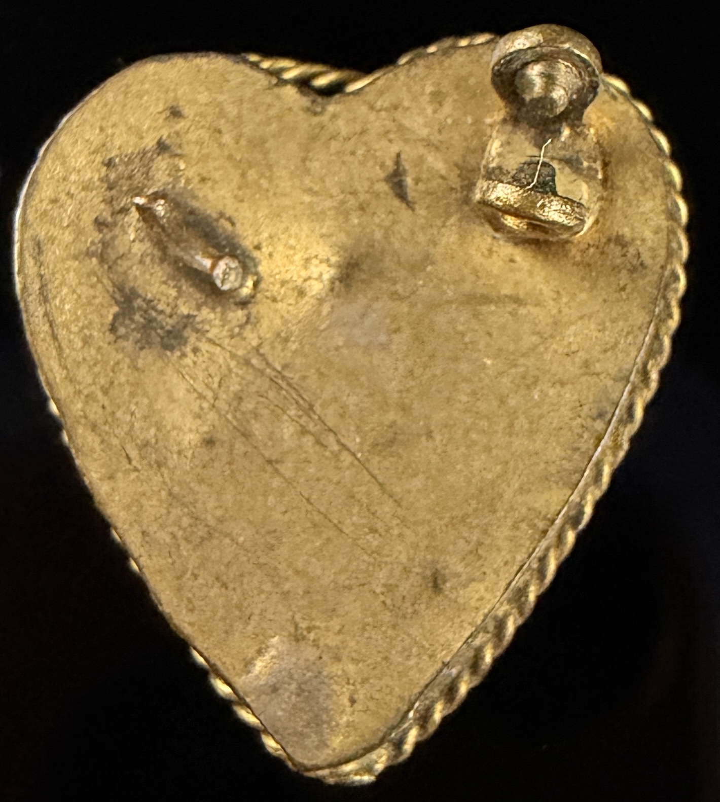 Vintage Italian Micro Mosaic Heart Floral Brooch