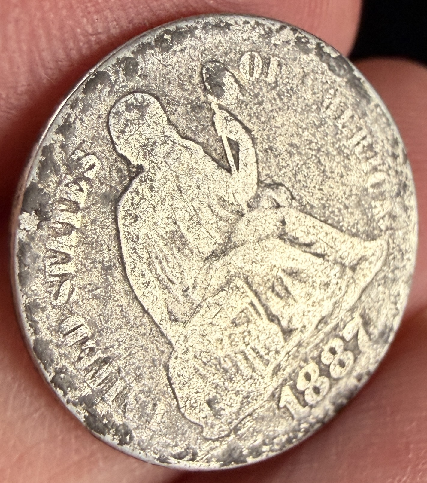 1887 US Seated Liberty Silver Dime