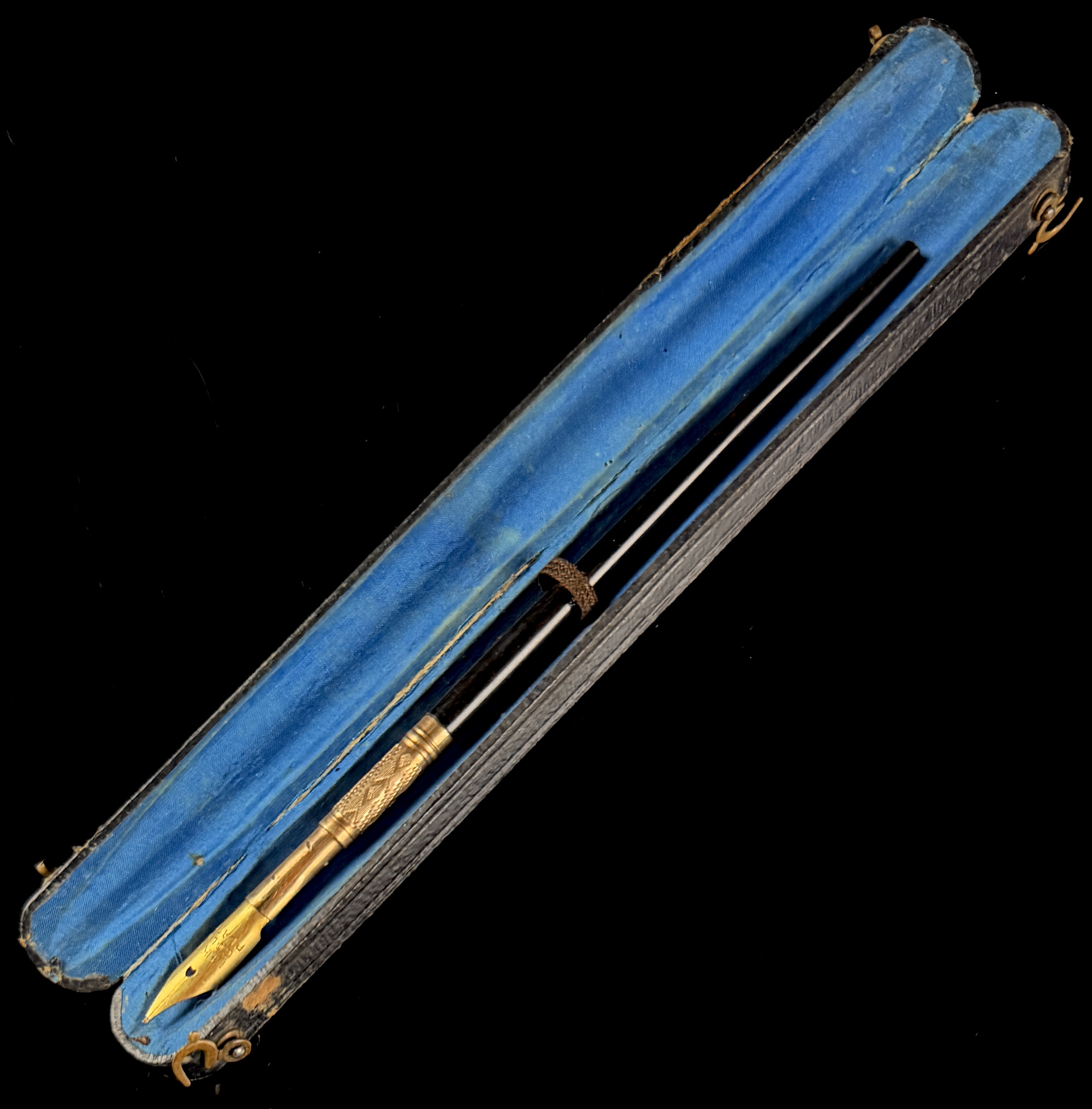 Antique Dip Pen with 14kt Gold Plated Nib and Original Fitted Case