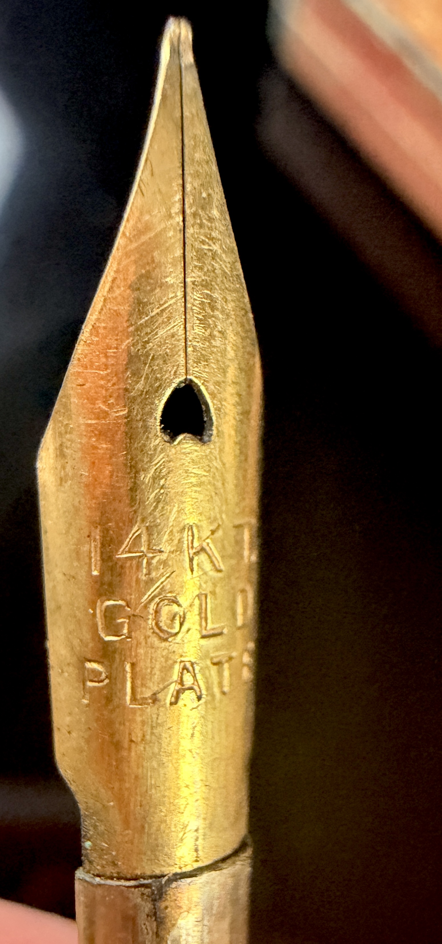 Antique Dip Pen with 14kt Gold Plated Nib and Original Fitted Case