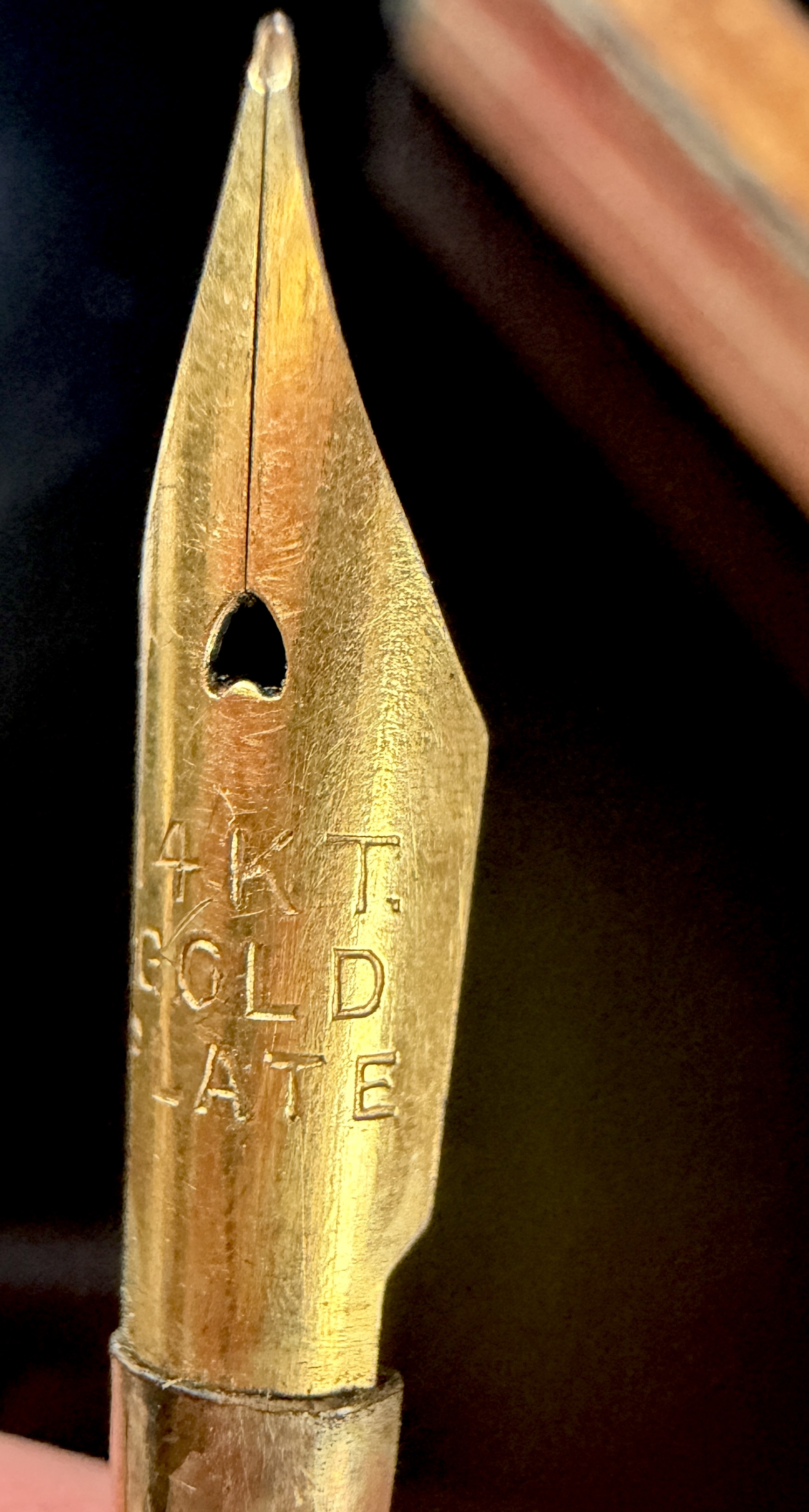 Antique Dip Pen with 14kt Gold Plated Nib and Original Fitted Case