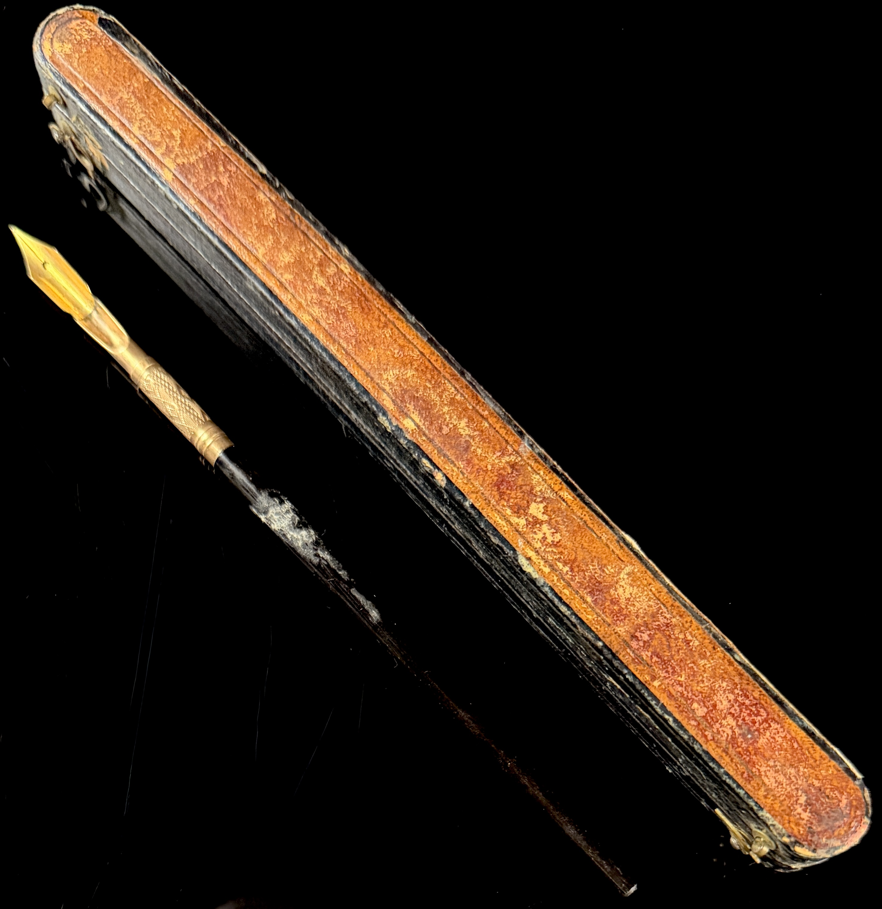 Antique Dip Pen with 14kt Gold Plated Nib and Original Fitted Case