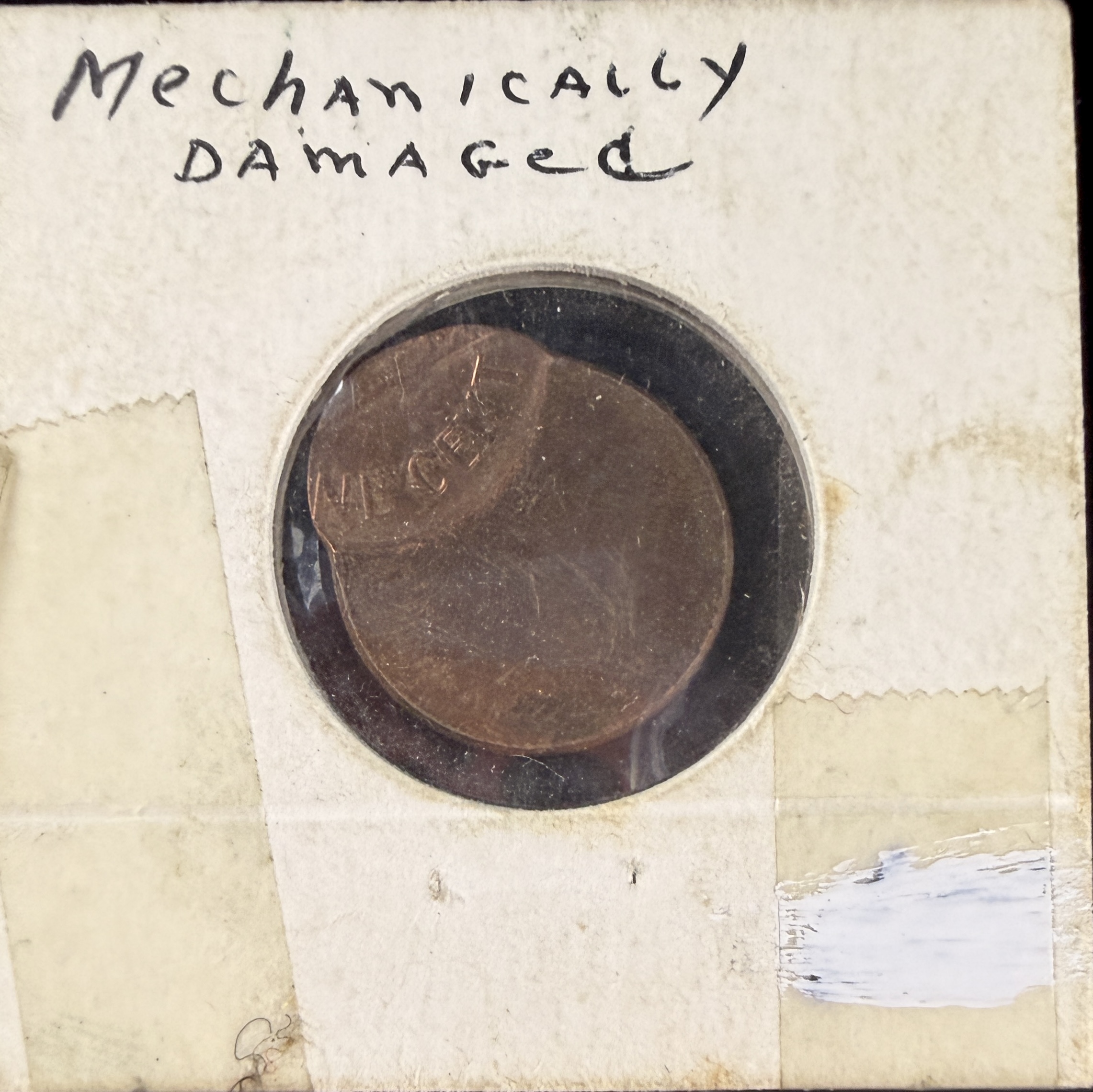 US Lincoln Cent with Major Off-center Strike Error
