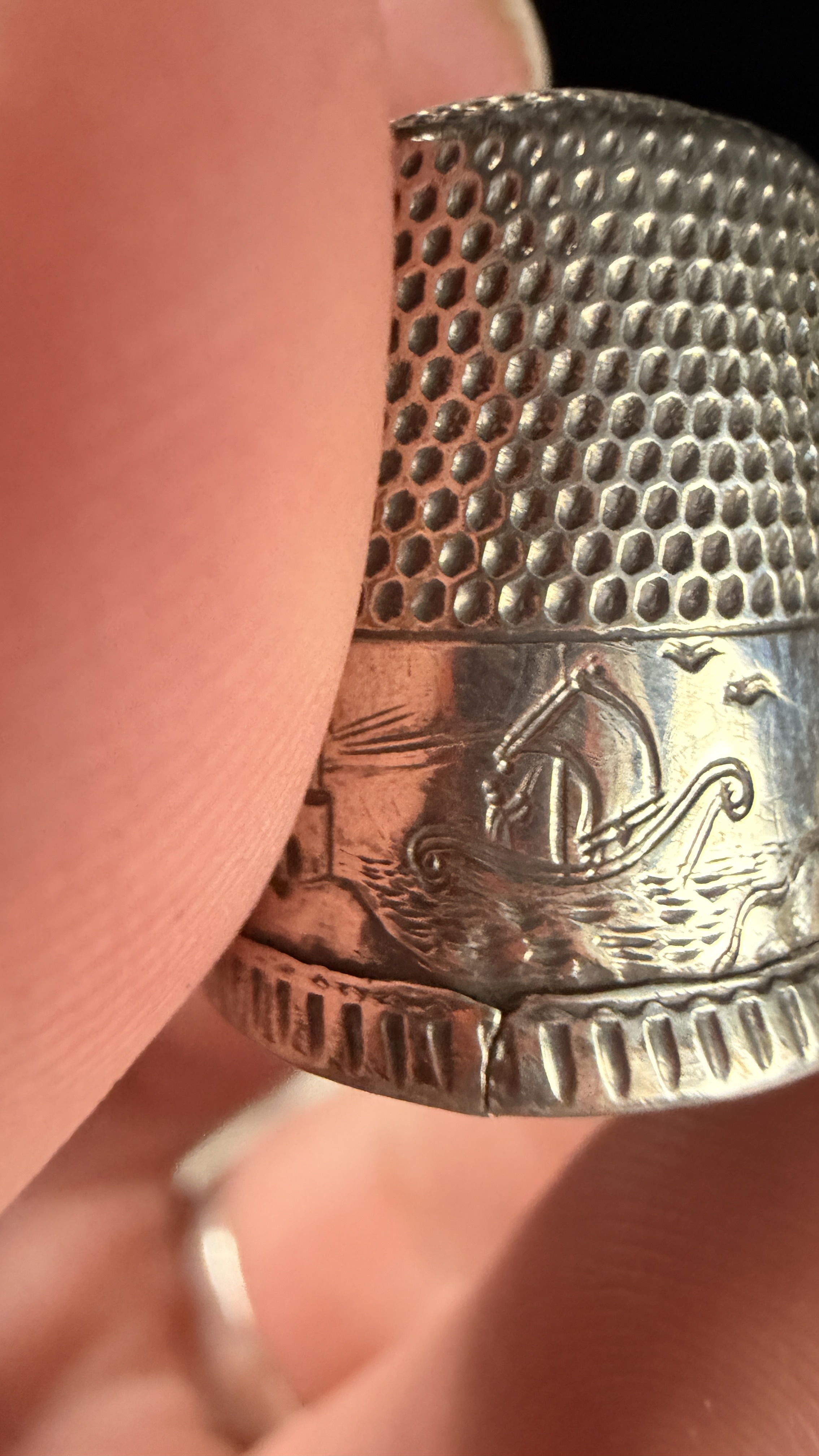 A Collection of Five Antique and Vintage Sterling Silver Thimbles