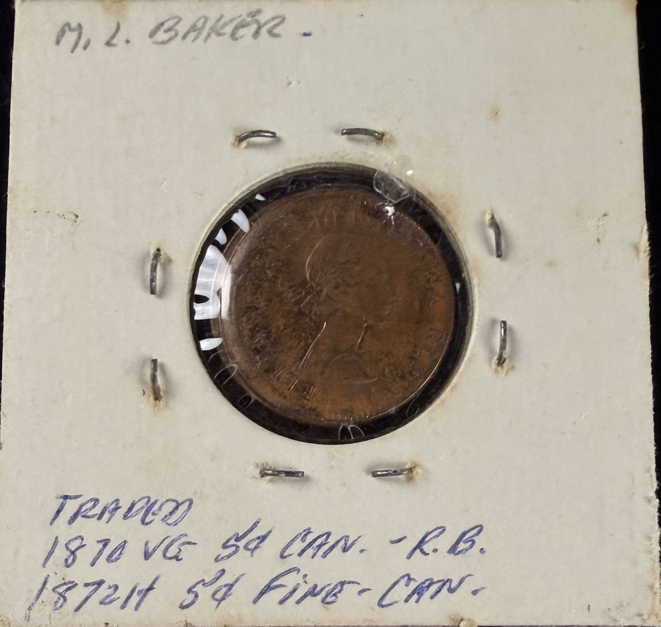 1962 Canadian One Cent Bronze Coin with Off-Center Error