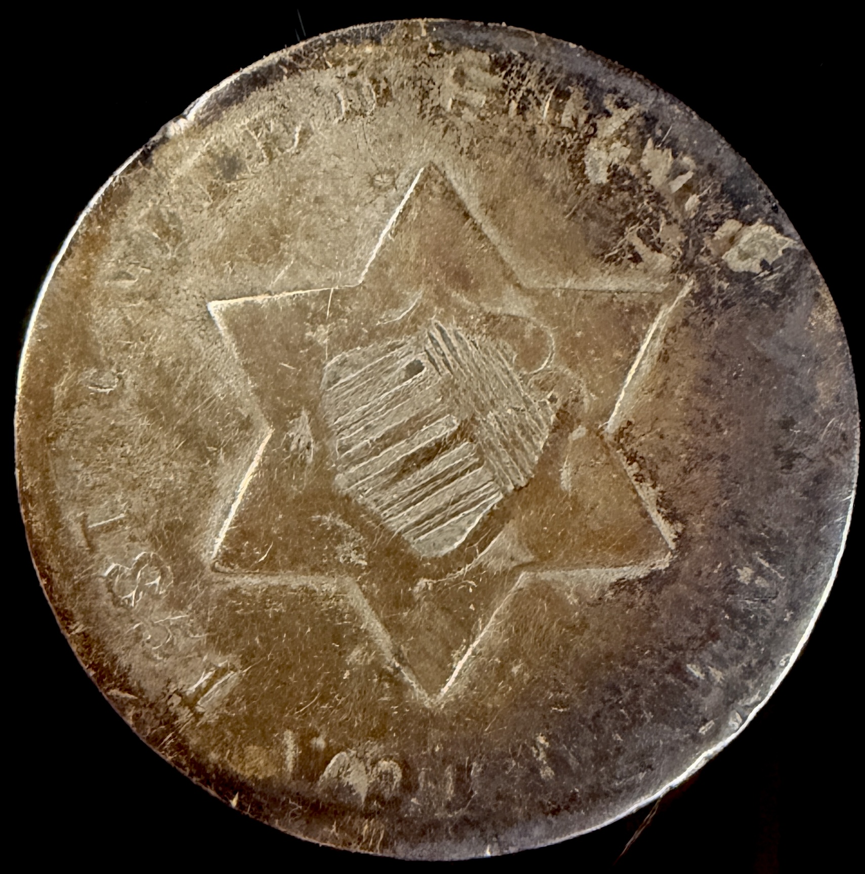 US 1851 Silver Three-Cent Piece