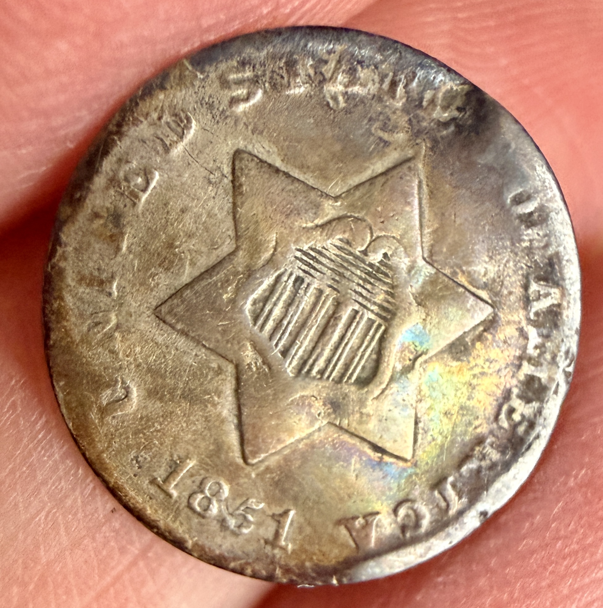 US 1851 Silver Three-Cent Piece