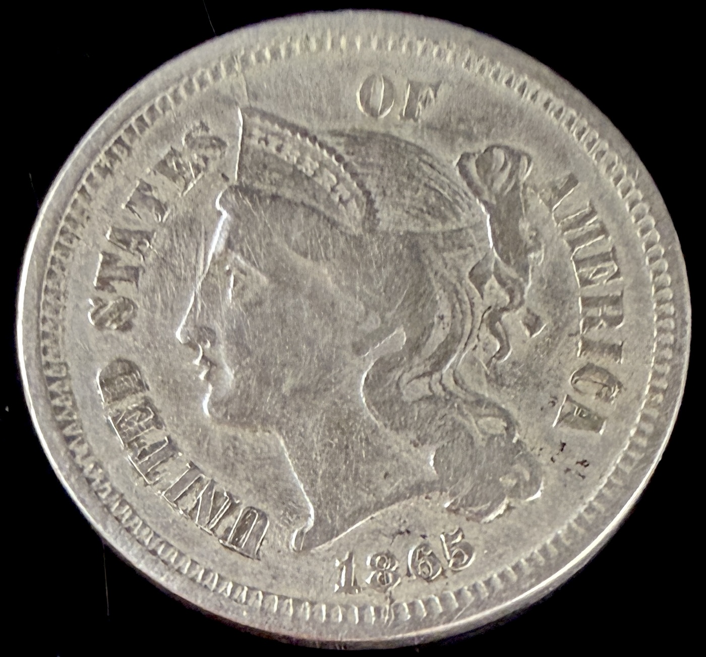 1865 US Three Cent Nickel