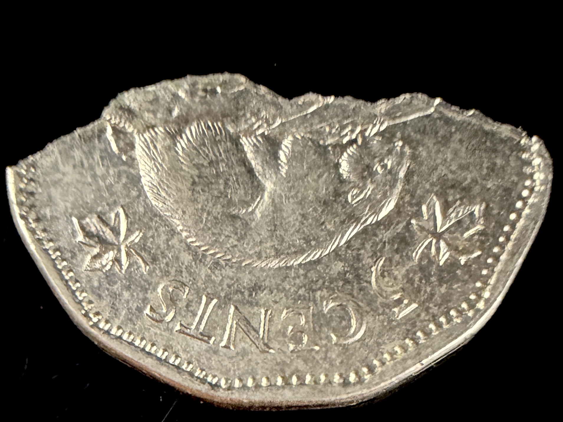 CA Elizabeth II 5 Cents Error Coin Fragment