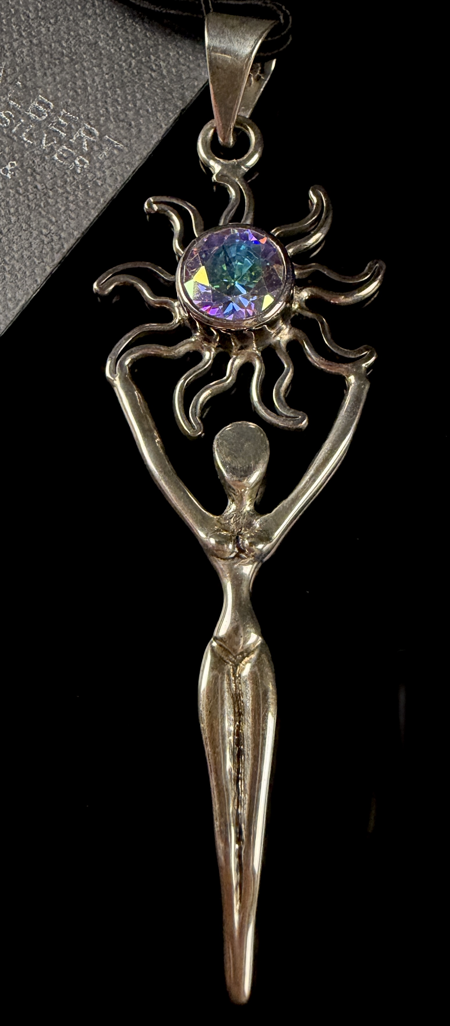 Charles Albert Sterling Silver Sun Goddess Pendant with Mystic Topaz