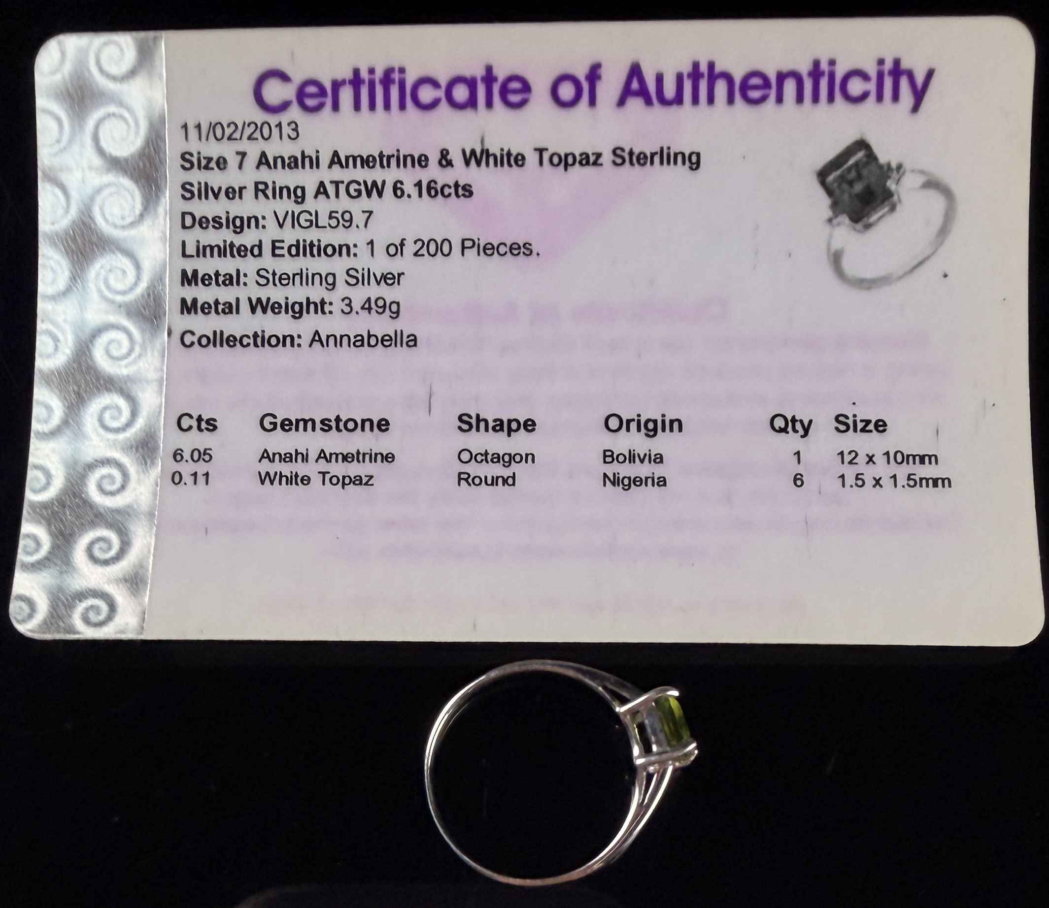 Sterling Silver Anahi Ametrine and White Topaz Cocktail Ring