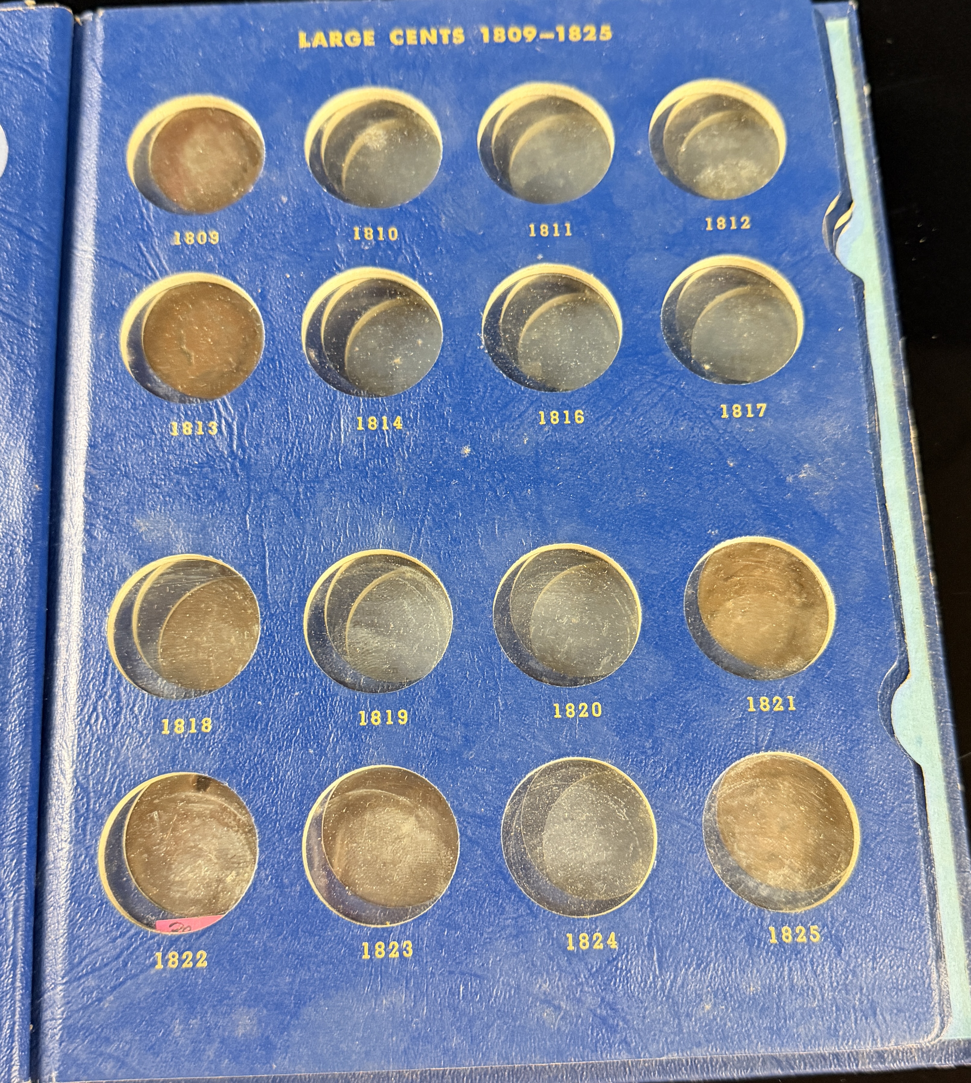 US 1793-1857 Large Cent Collection, Copper, Whitman Album 9401
