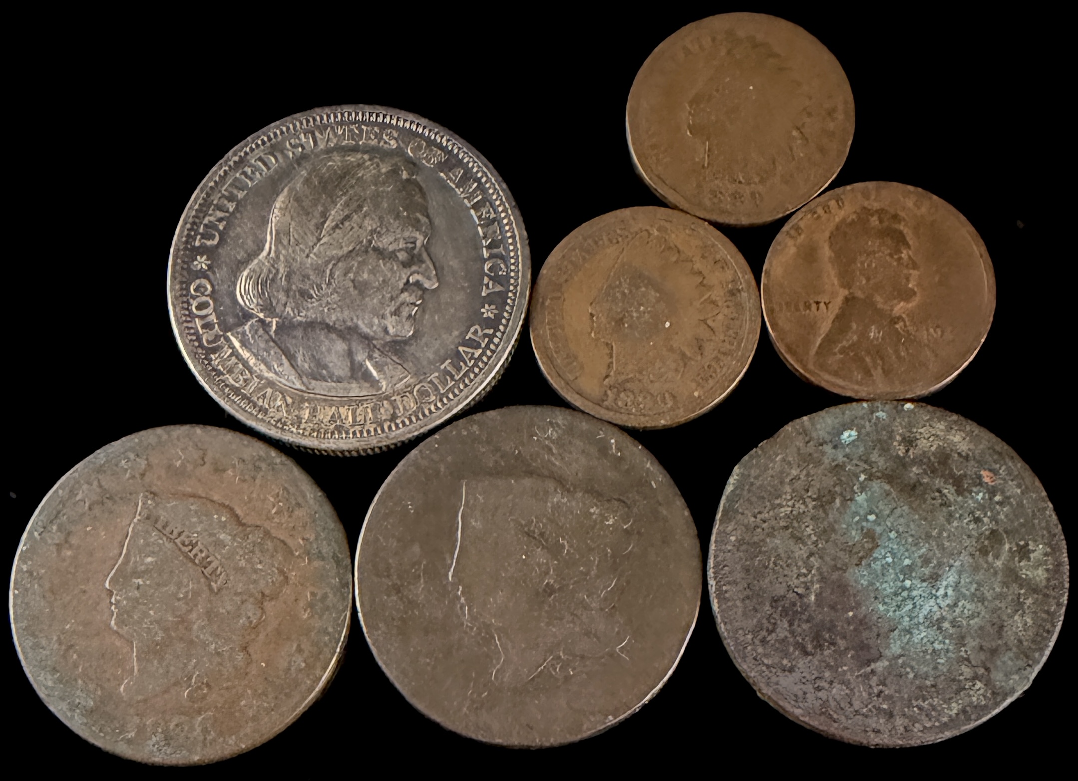 A Group of US Coins including 1893 Columbian Exposition Half Dollar