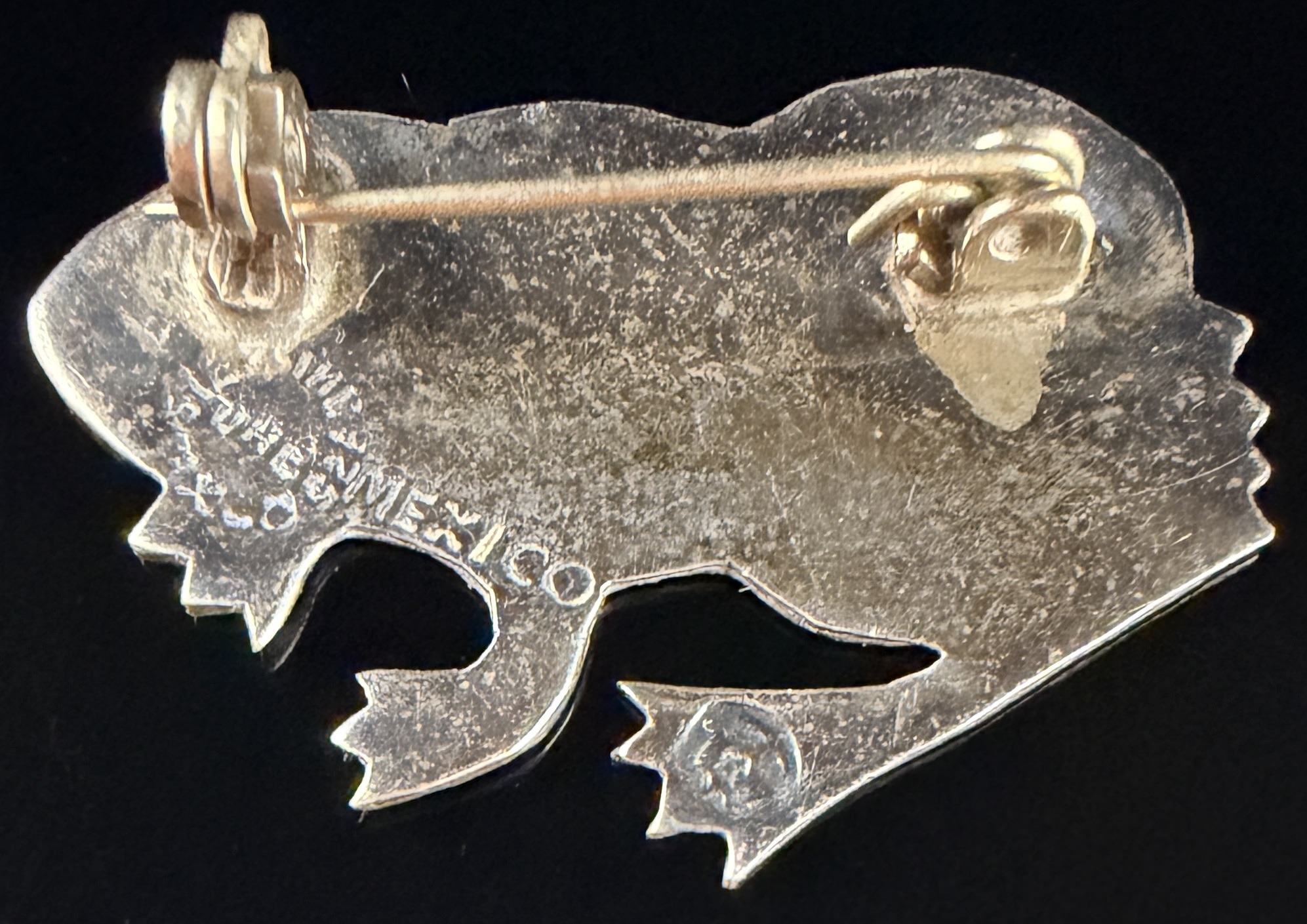 Vintage Mexican Sterling Silver and Abalone Frog Brooch
