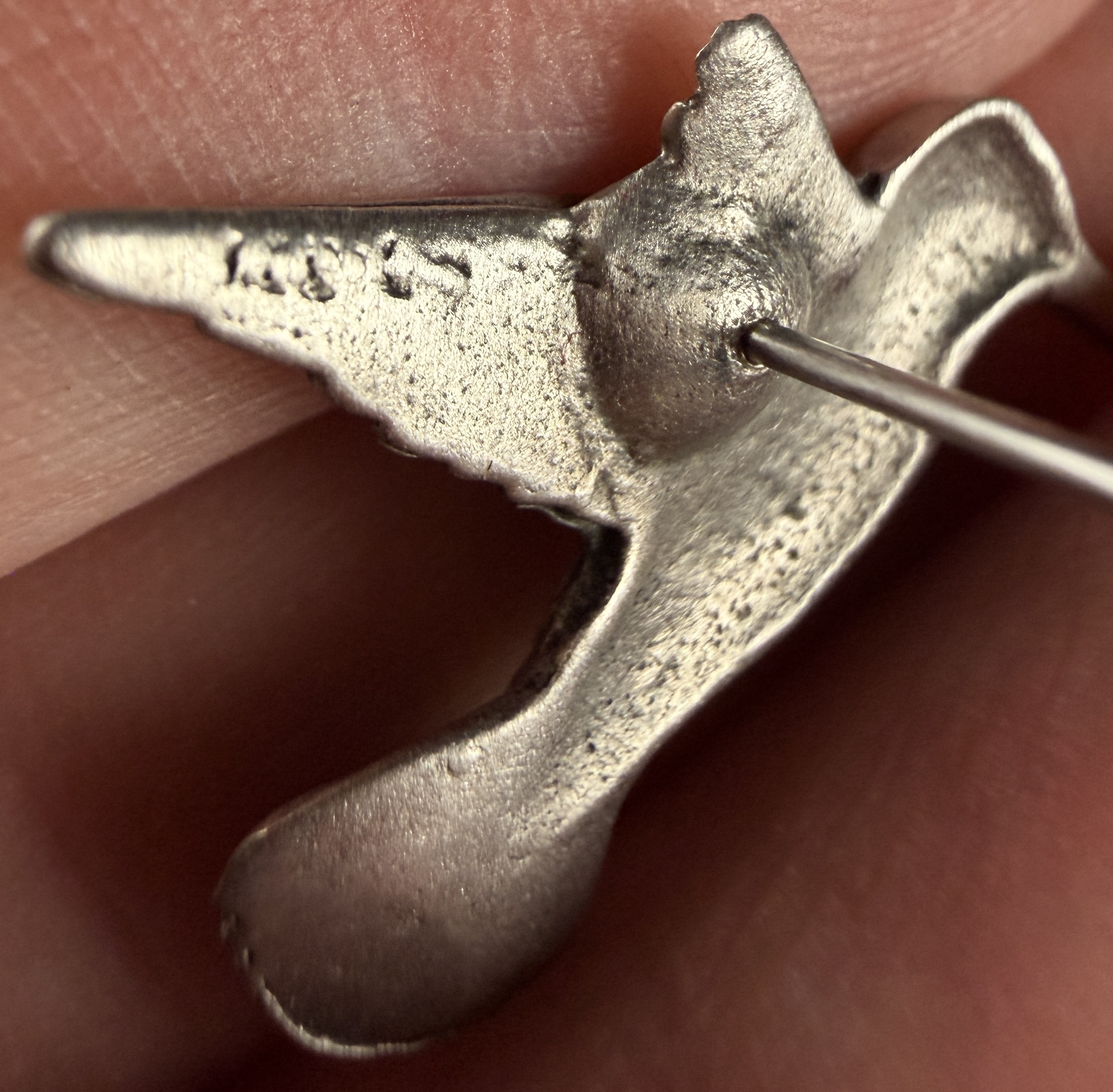 A Pair of Sterling Silver Hummingbird Stud Earrings