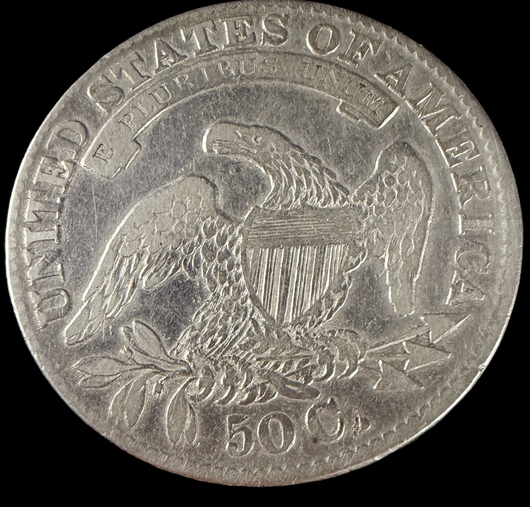 US 1833 Capped Bust Silver Half Dollar