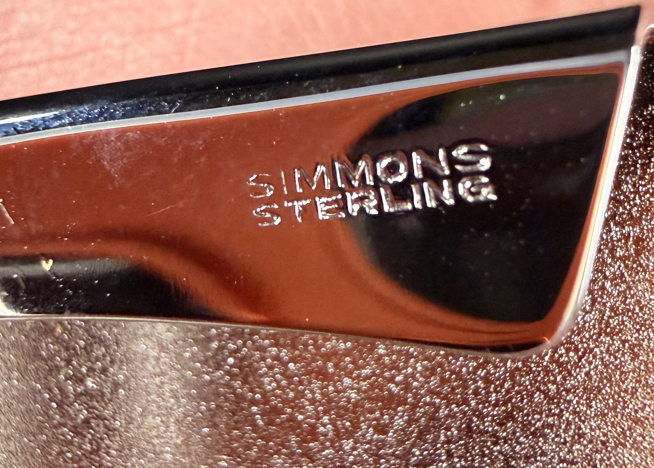 Vintage Simmons Sterling Silver Engine-Turned Monogrammed Belt Buckle