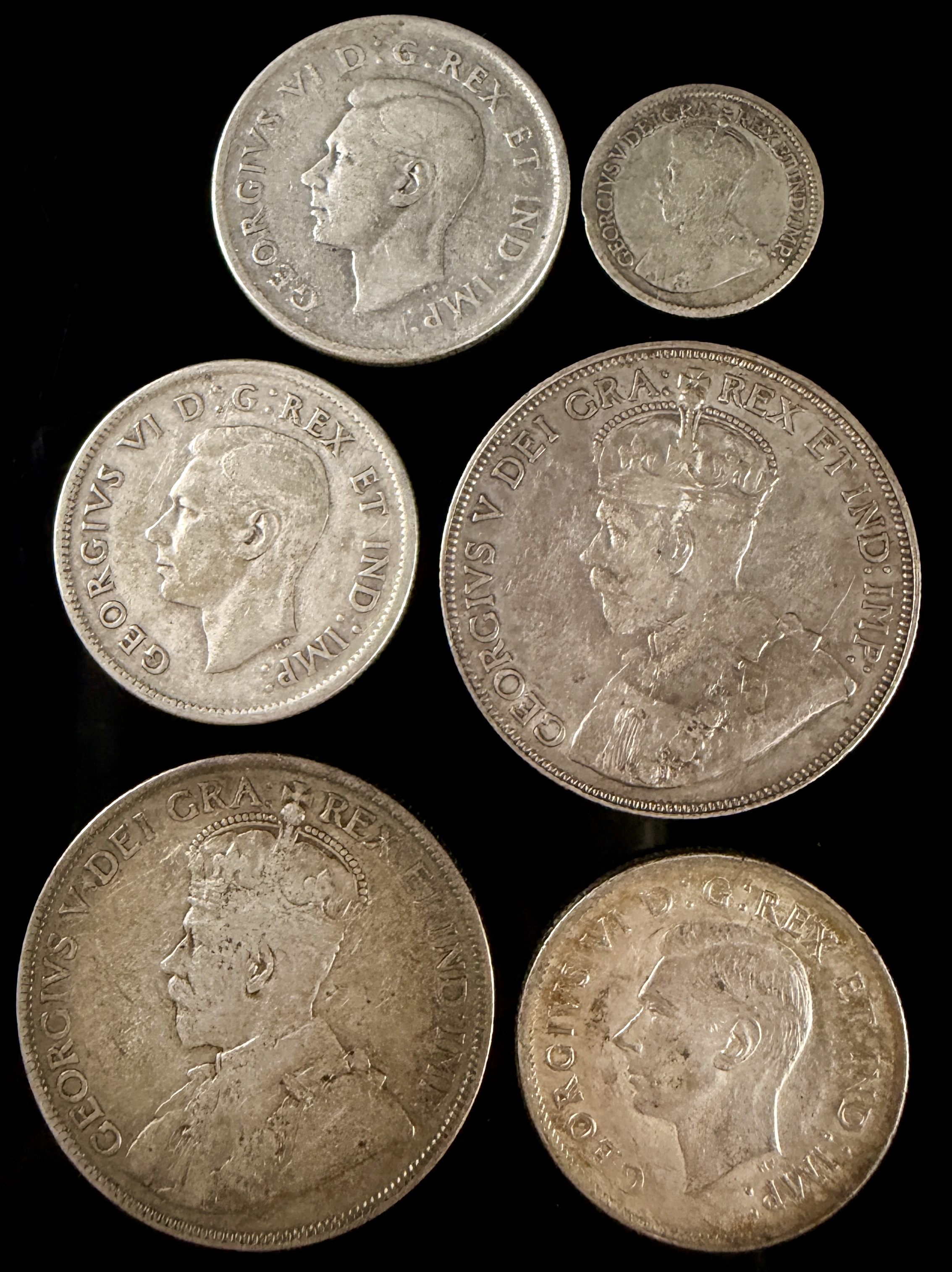 A Collection of CA Silver Coins, King George V and King George VI