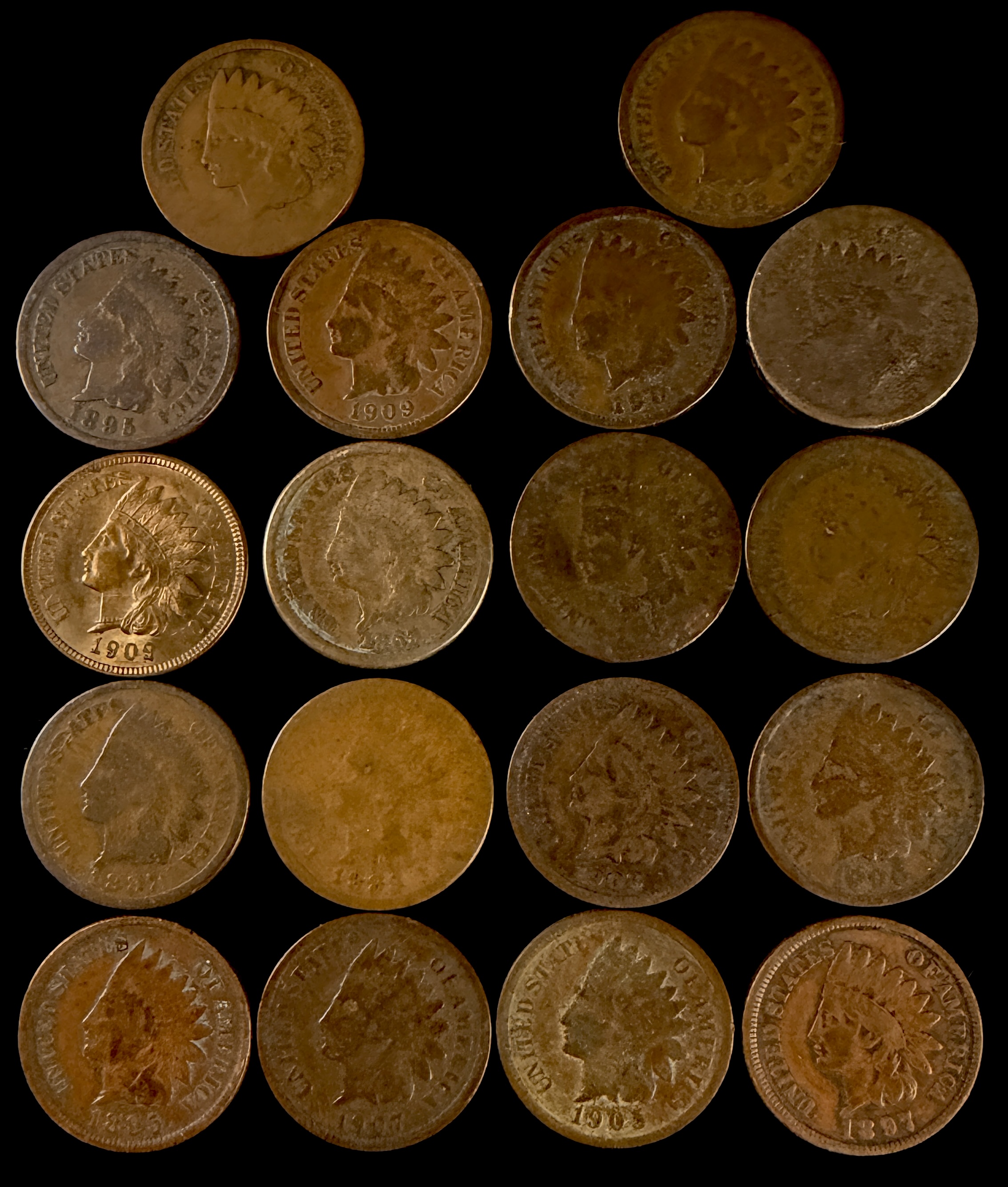 A Lot of 18 US Indian Head Cents