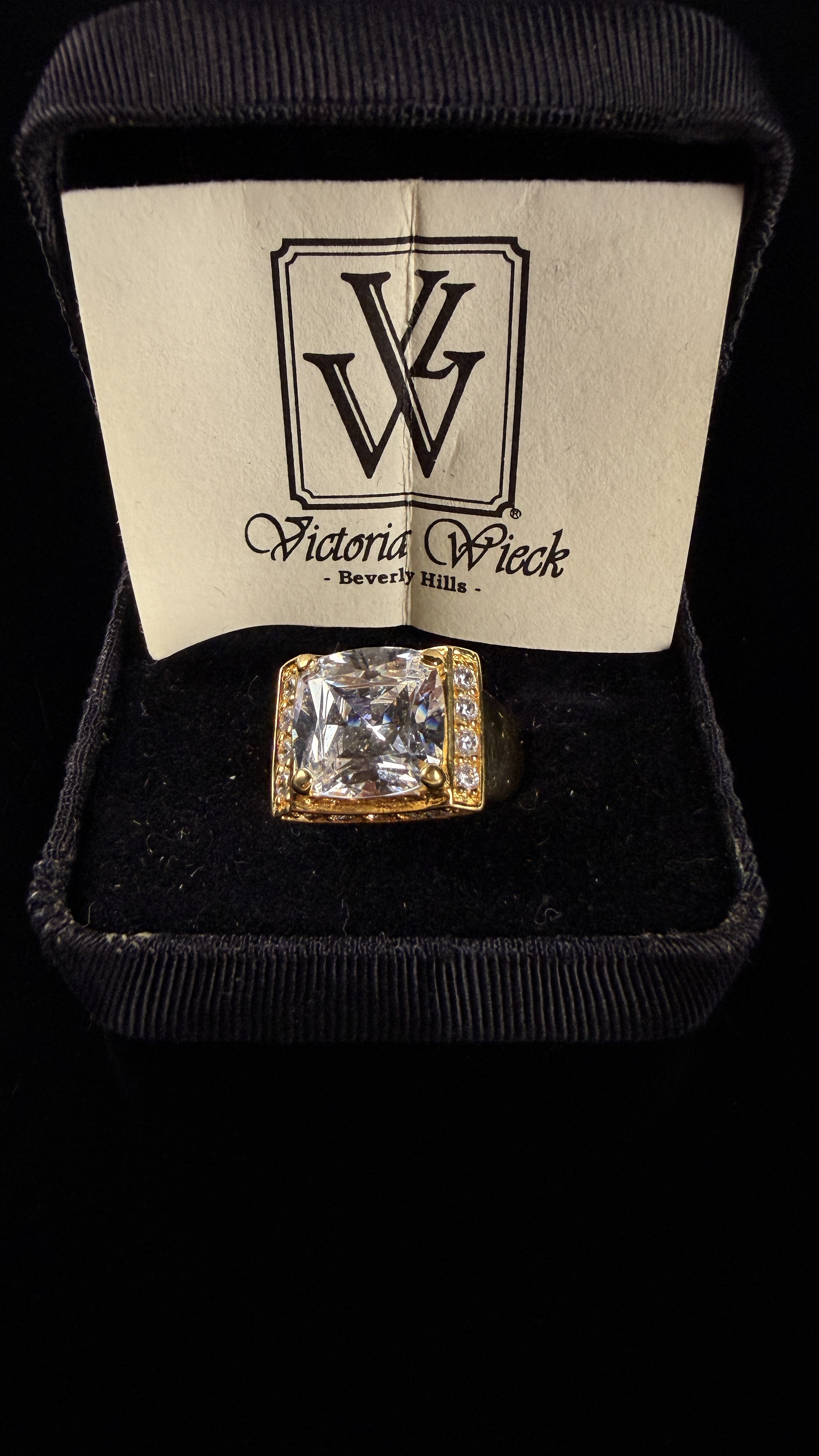 Victoria Wieck 18K HGE Gold-Tone Cubic Zirconia Cocktail Ring