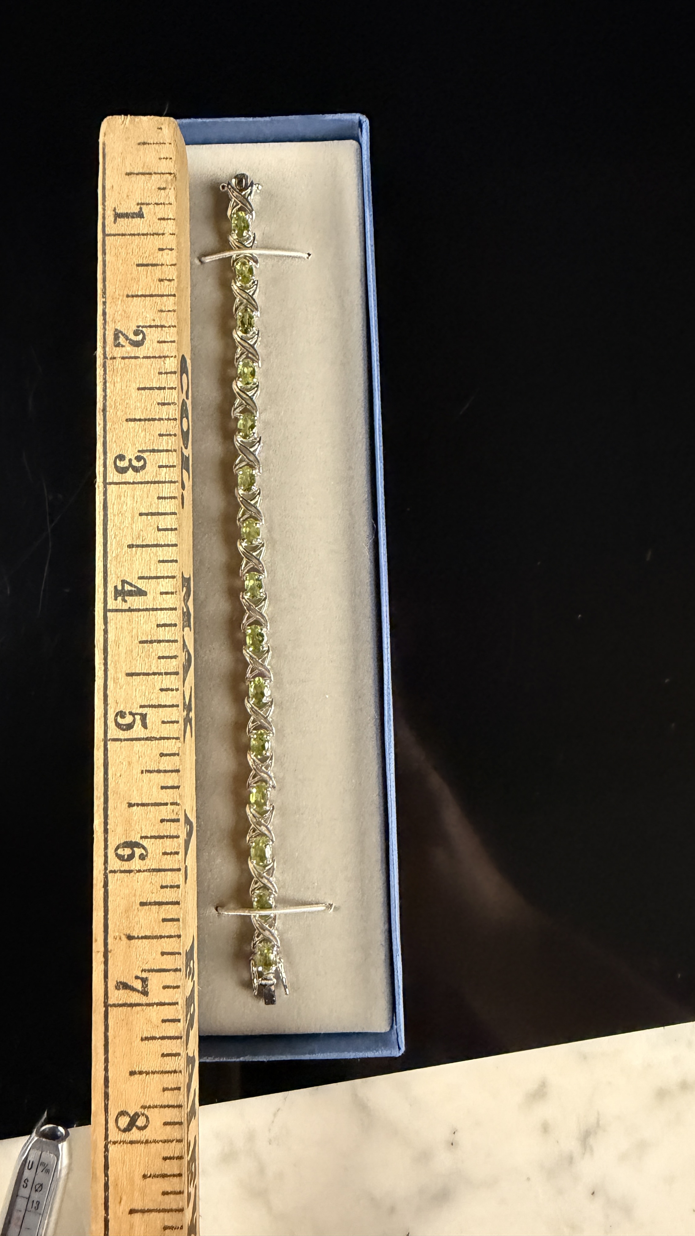 Sterling Silver and Peridot X-Link Tennis Bracelet