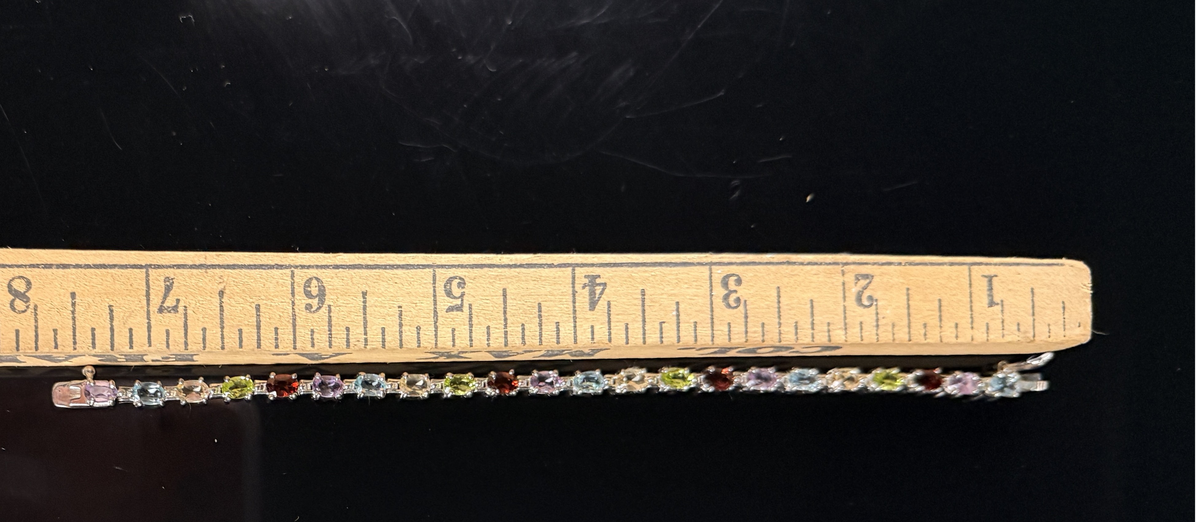 Sterling Silver Multi-Gemstone Tennis Bracelet