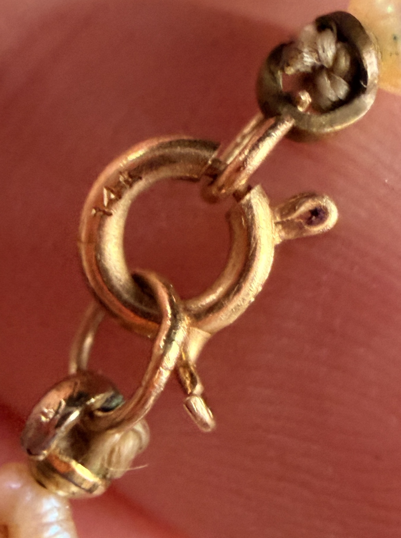 Vintage 14K Yellow Gold and Rice Pearl Beaded Bracelet