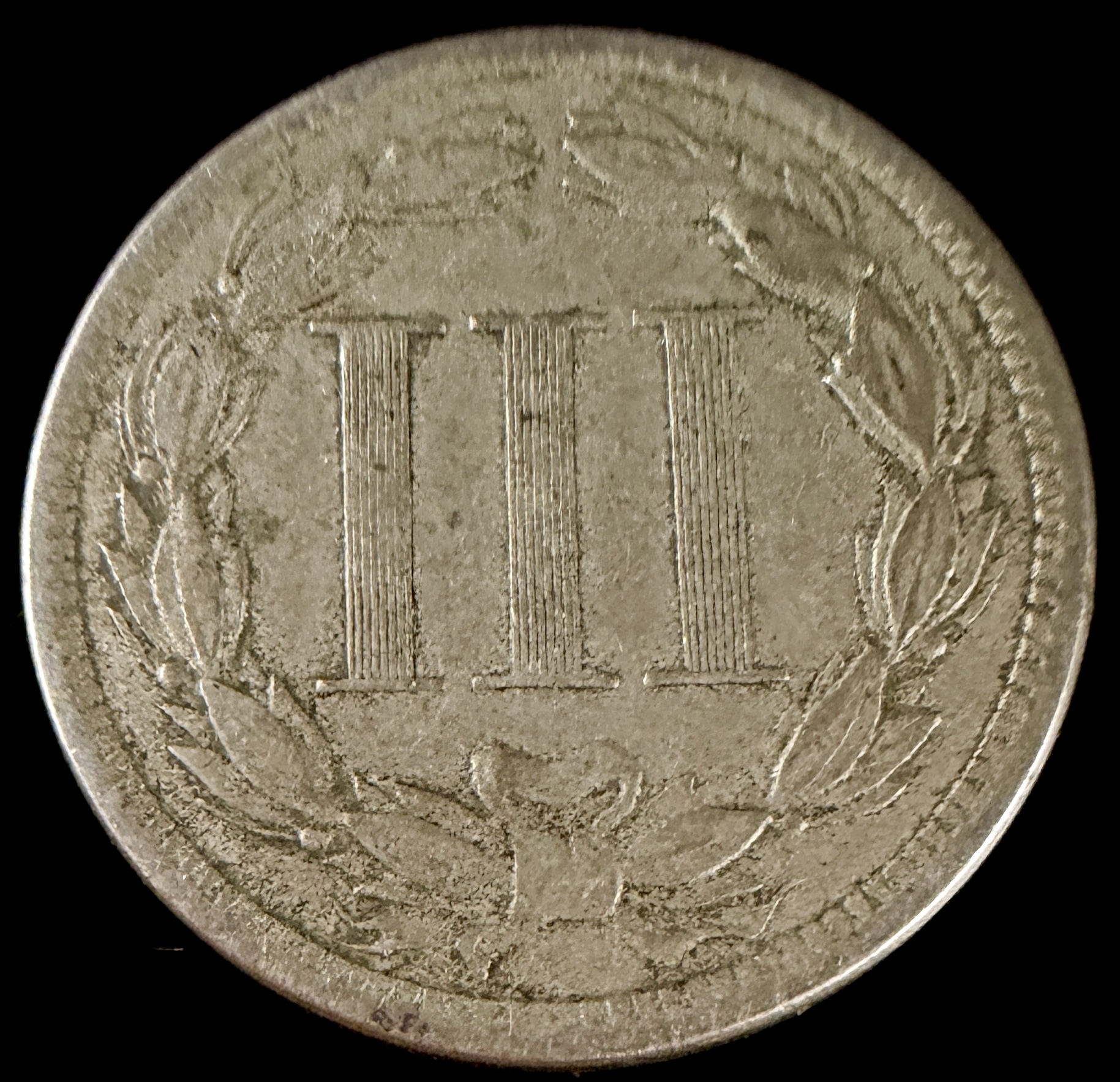 US 1868 Three-Cent Nickel Coin