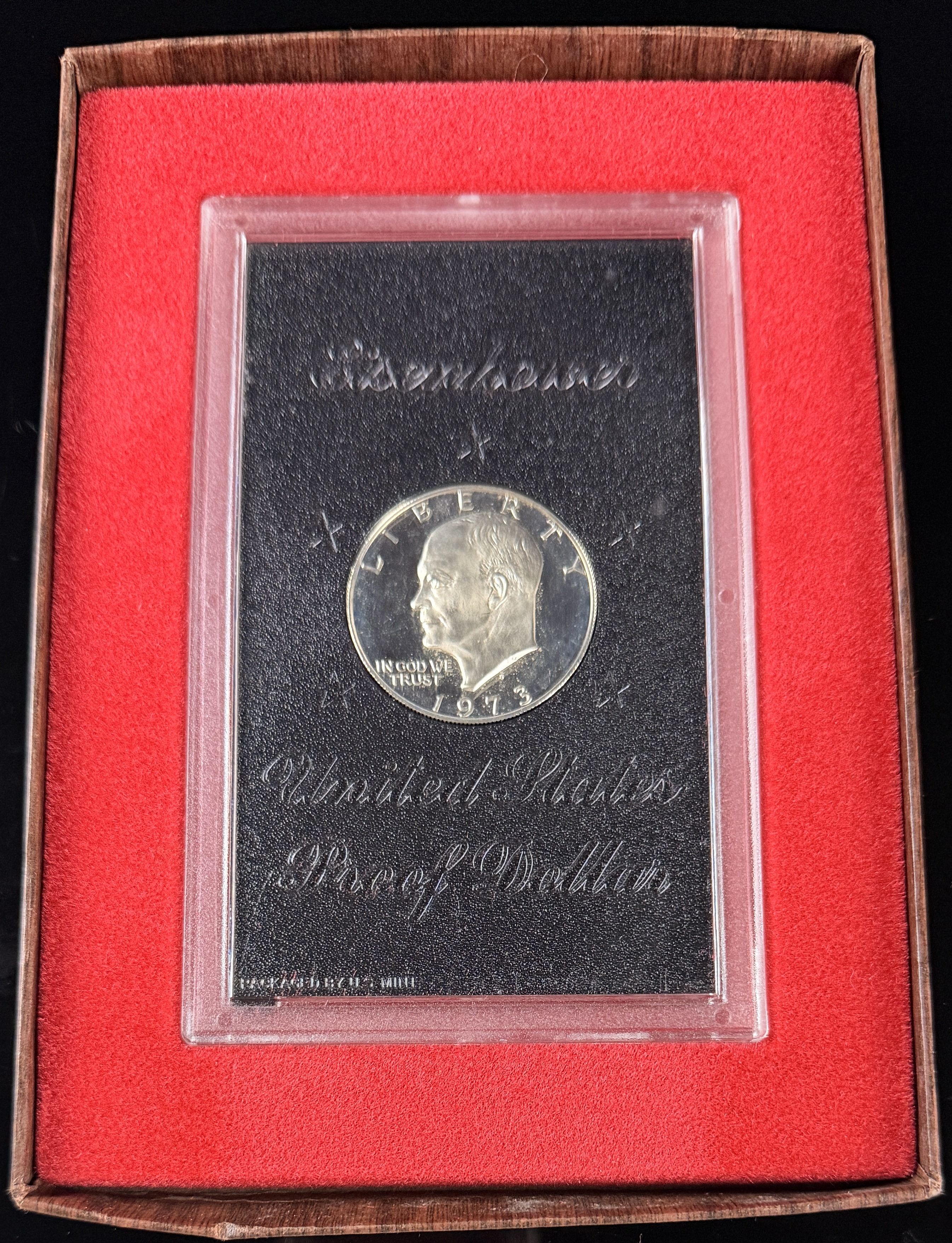 1973-S US Eisenhower Silver Proof Dollar in Brown Box Original Government Packaging